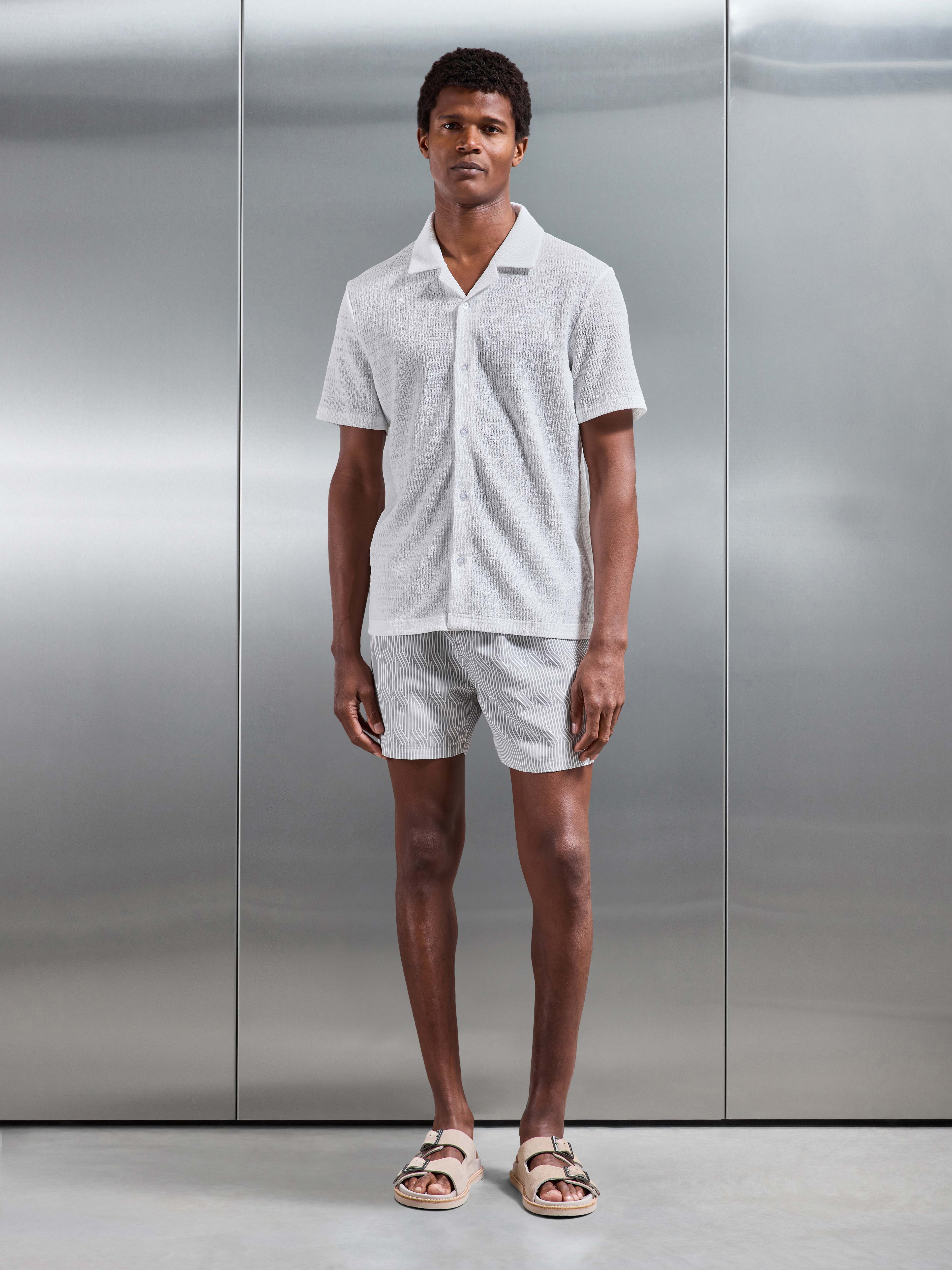 Mens Solis Printed Swim Short in Stone