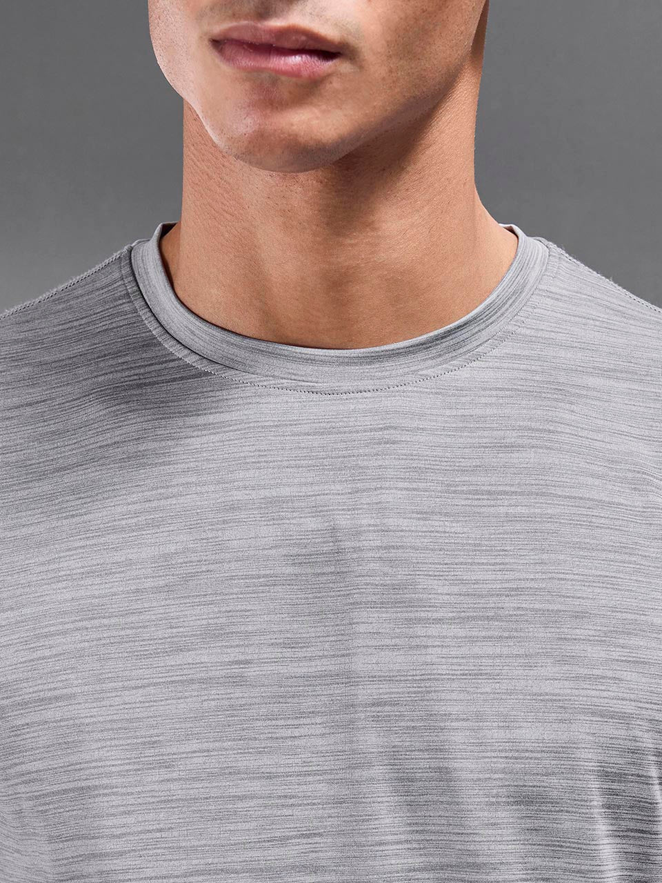 Mens Space Dye Performance T-Shirt in Grey