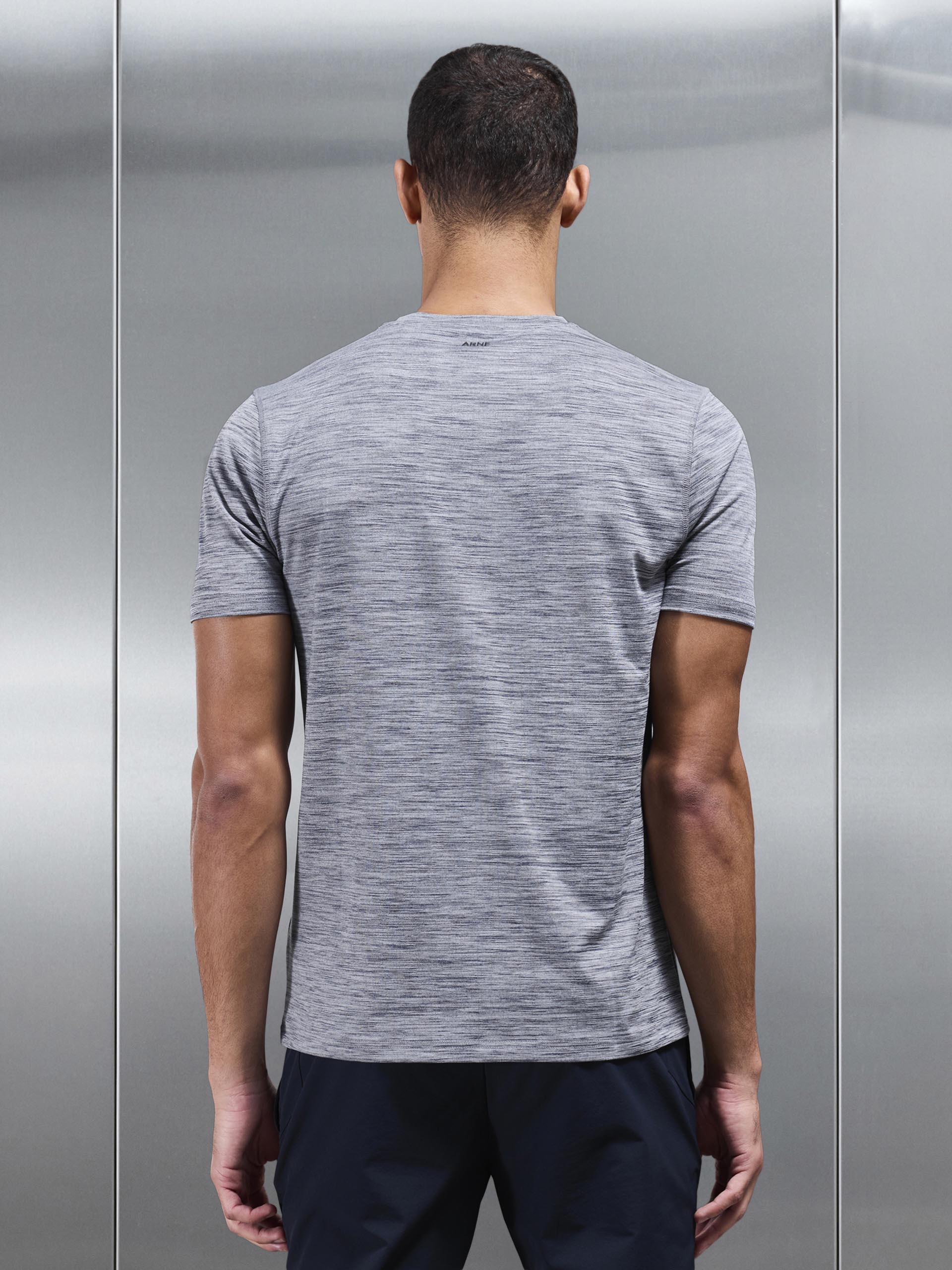Mens Space Dye Performance T-Shirt in Navy