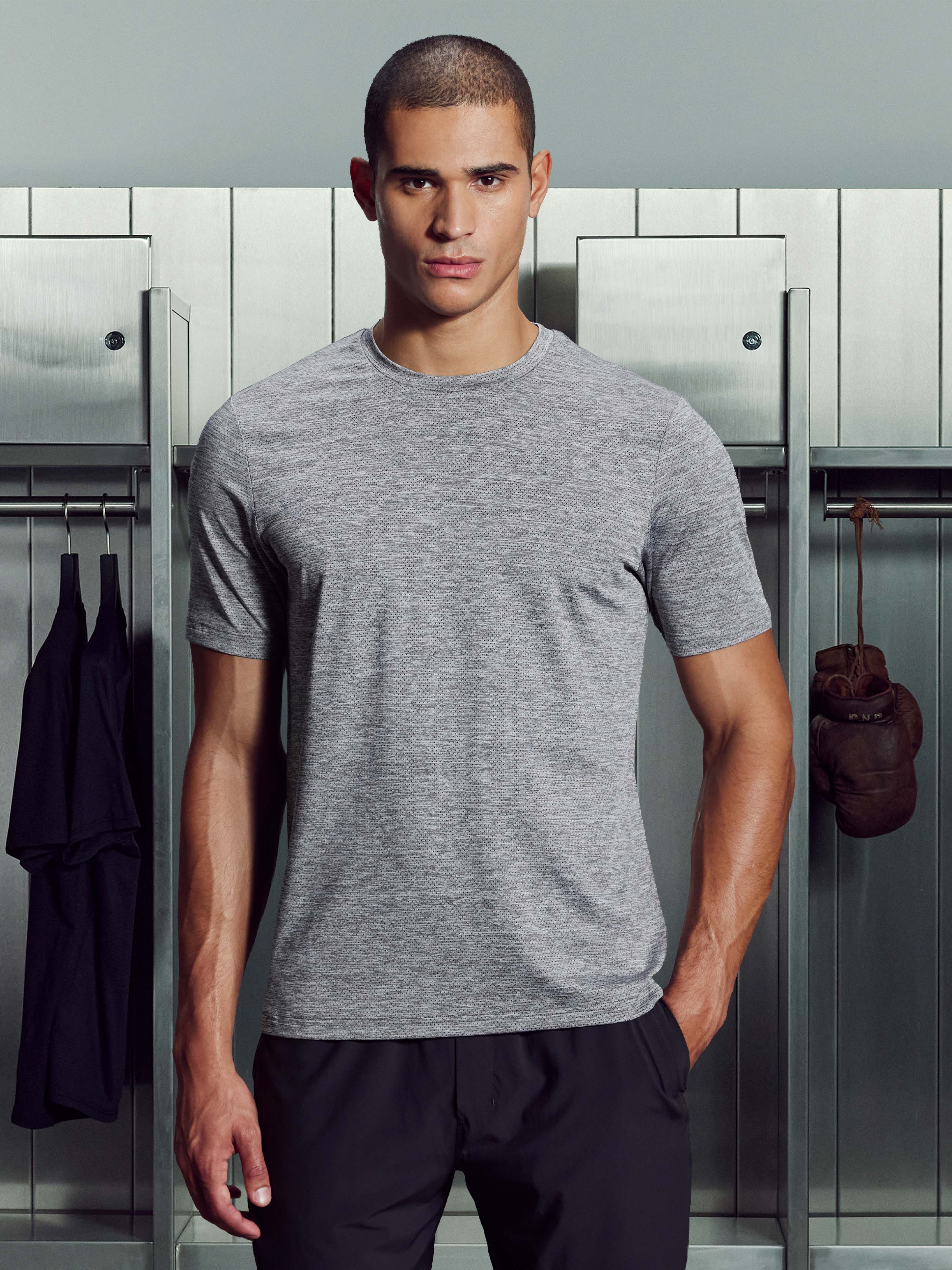 Mens Space Dye T-Shirt in Grey