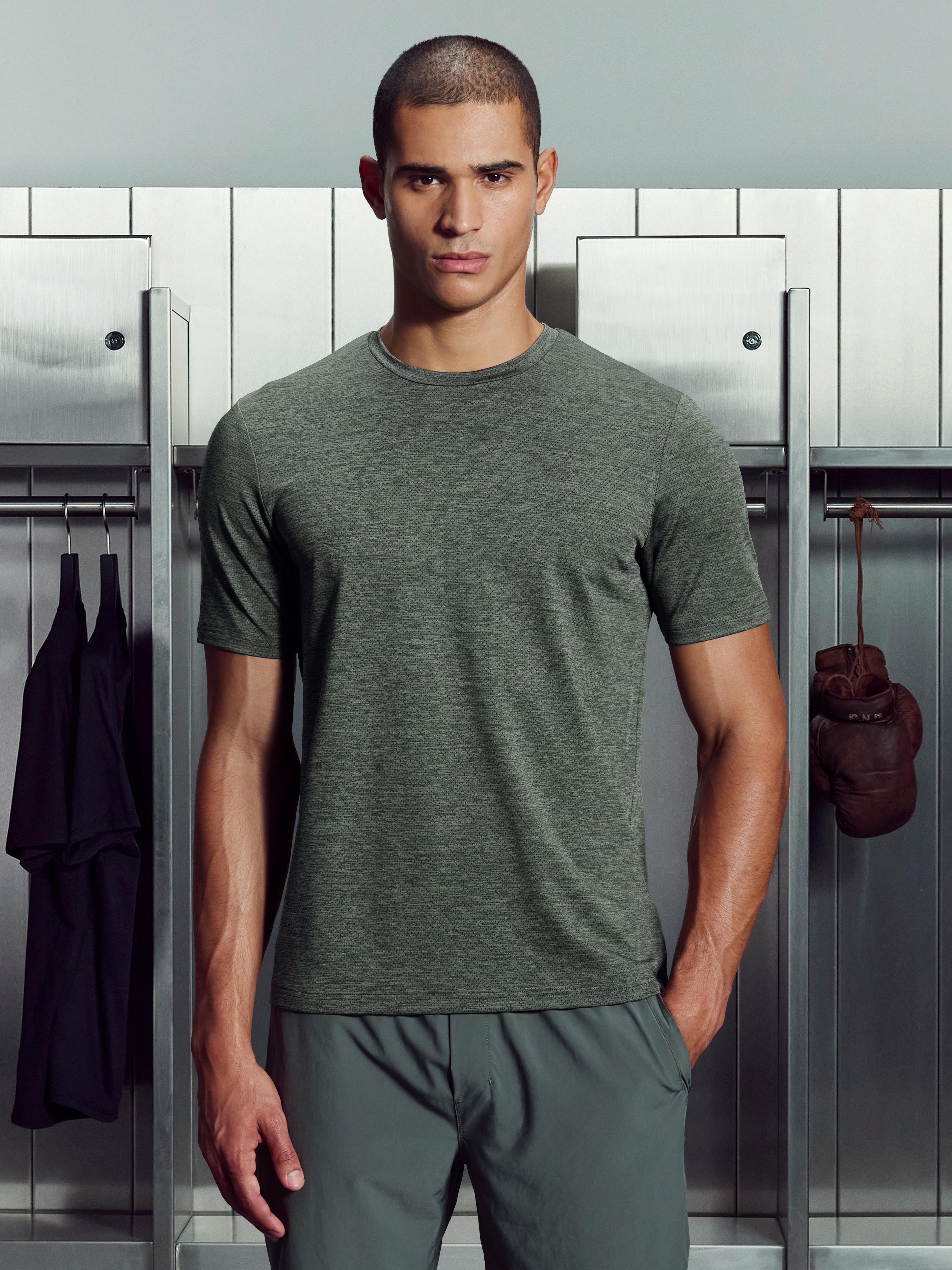 Mens Space Dye T-Shirt in Olive