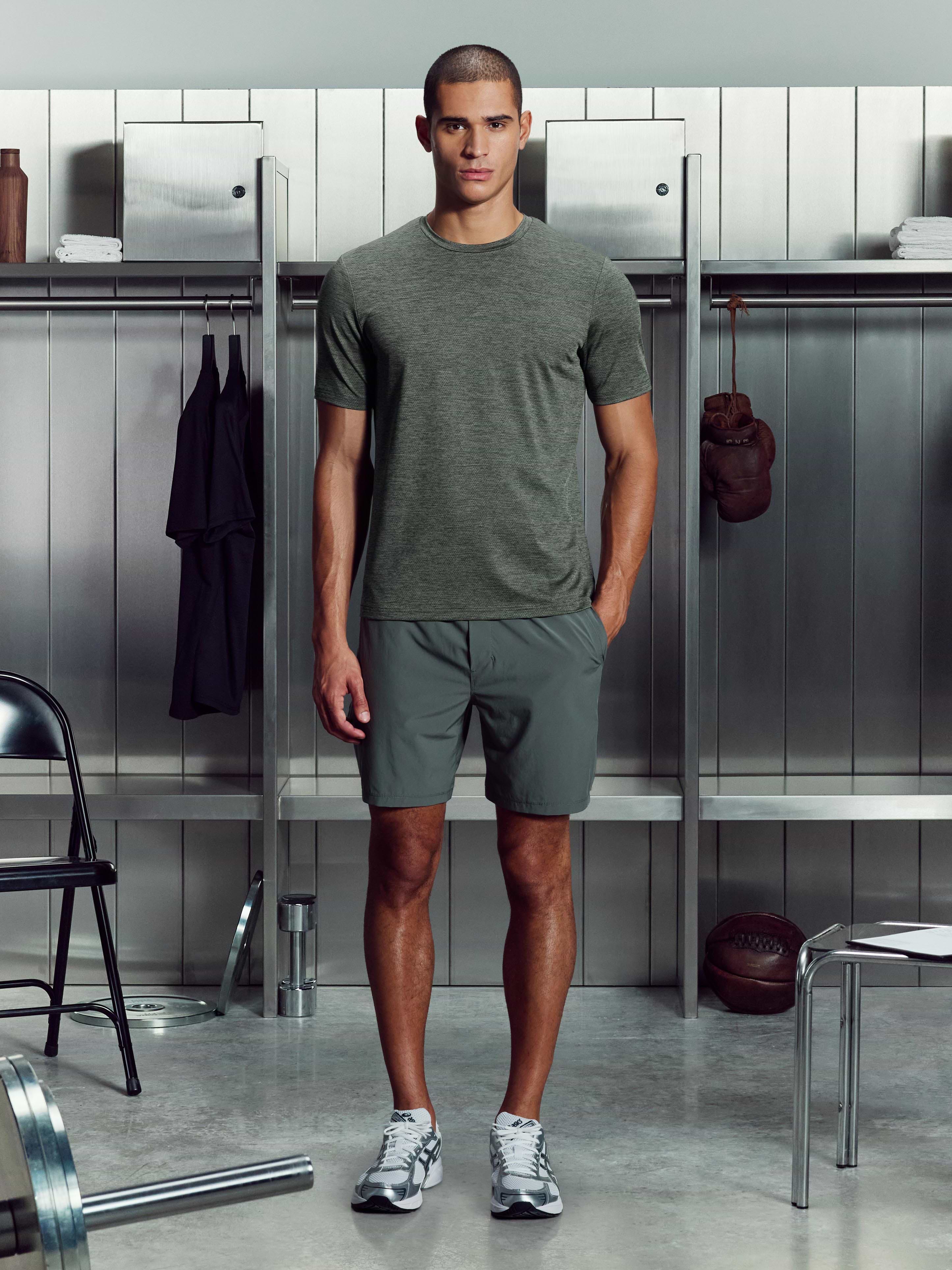 Mens Space Dye T-Shirt in Olive