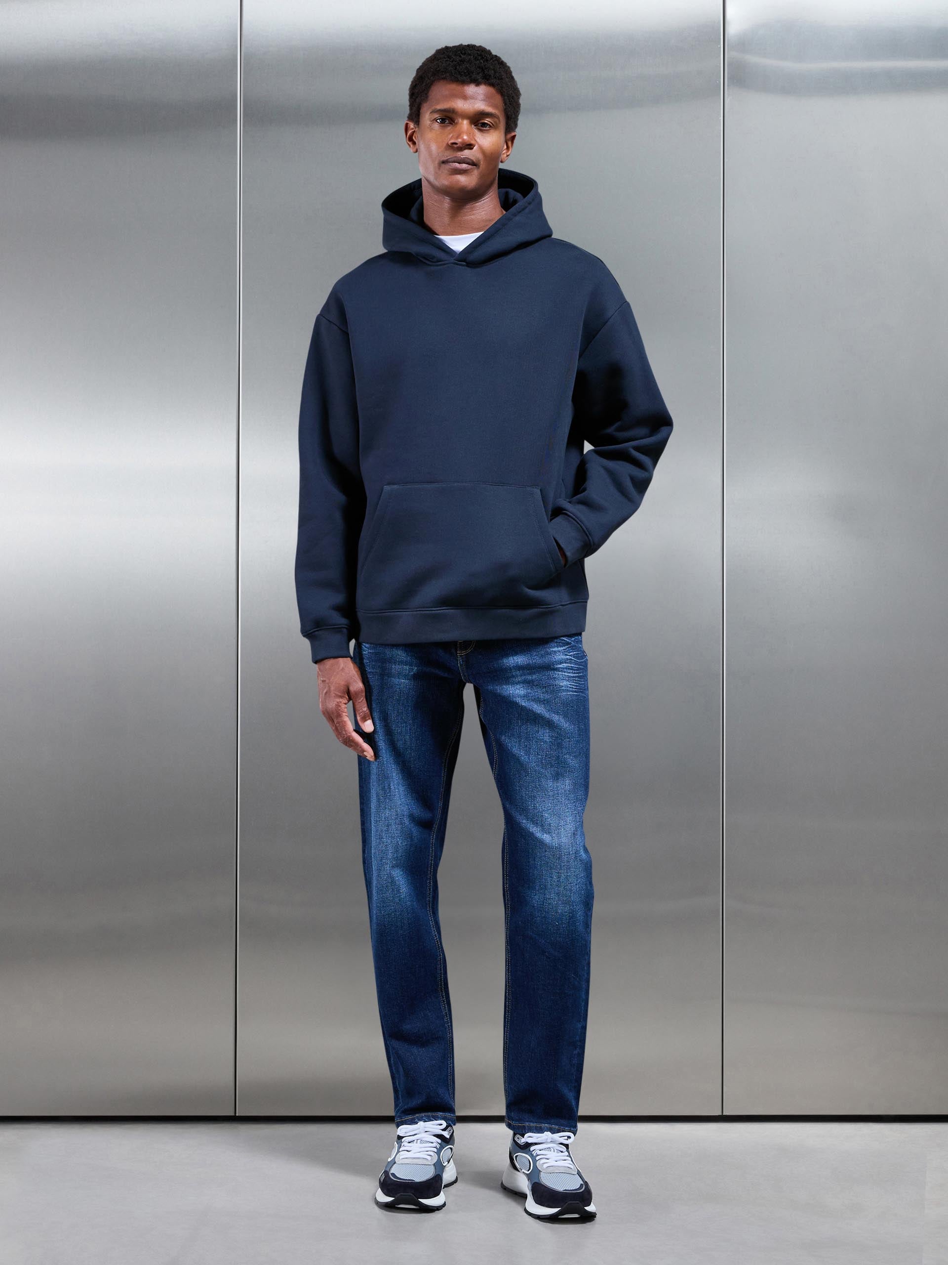 Mens Straight Leg Denim Jeans in Dark Wash