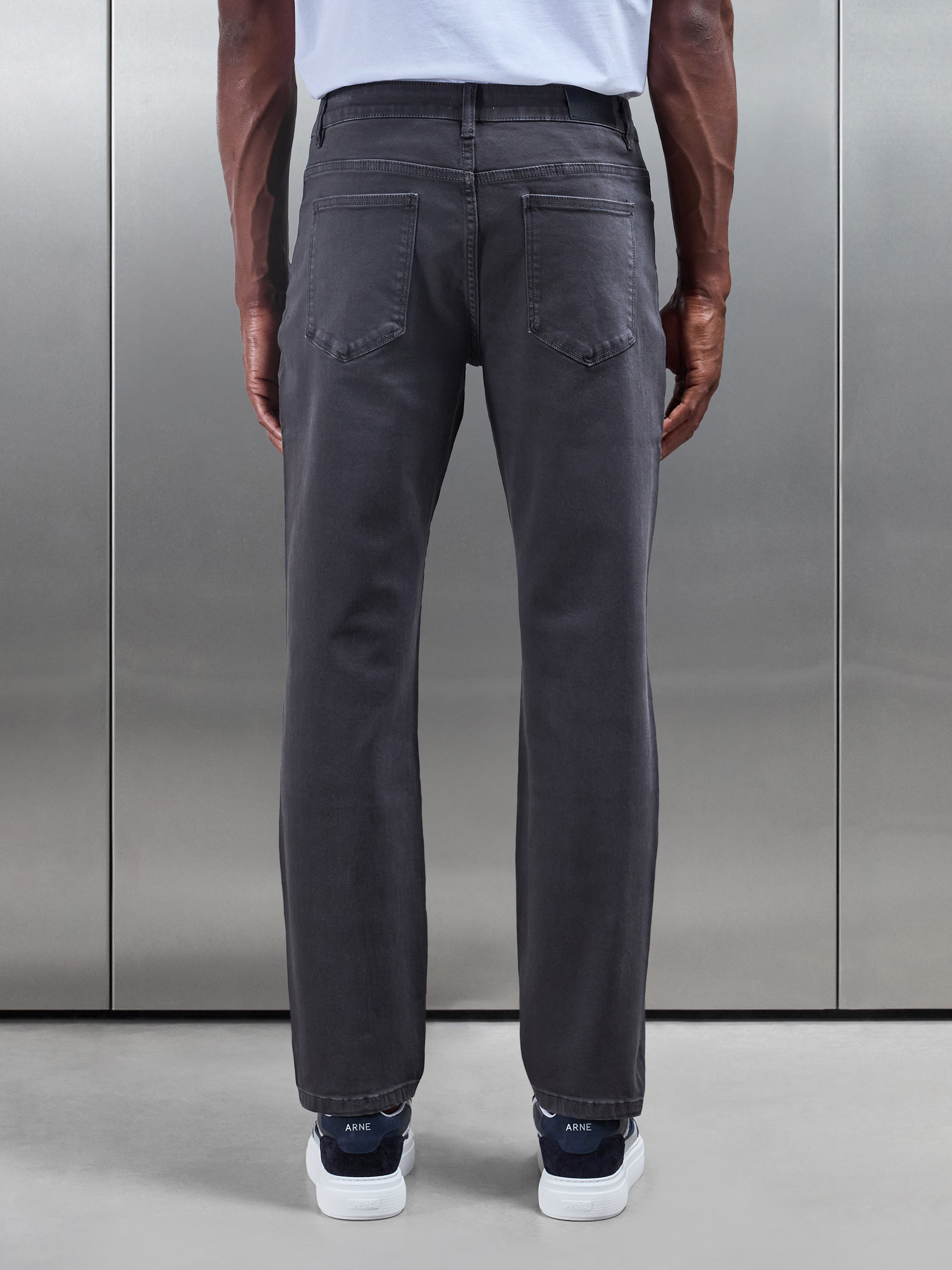 Mens Straight Leg Denim Jeans in Grey