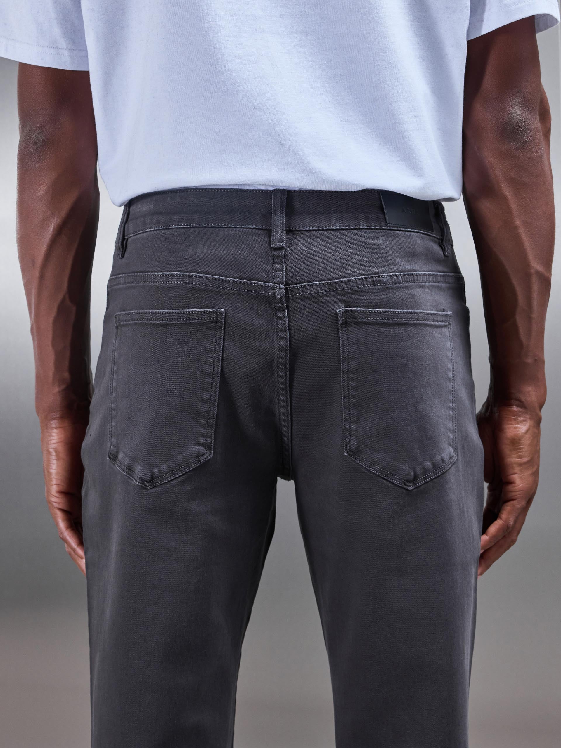 Mens Straight Leg Denim Jeans in Grey
