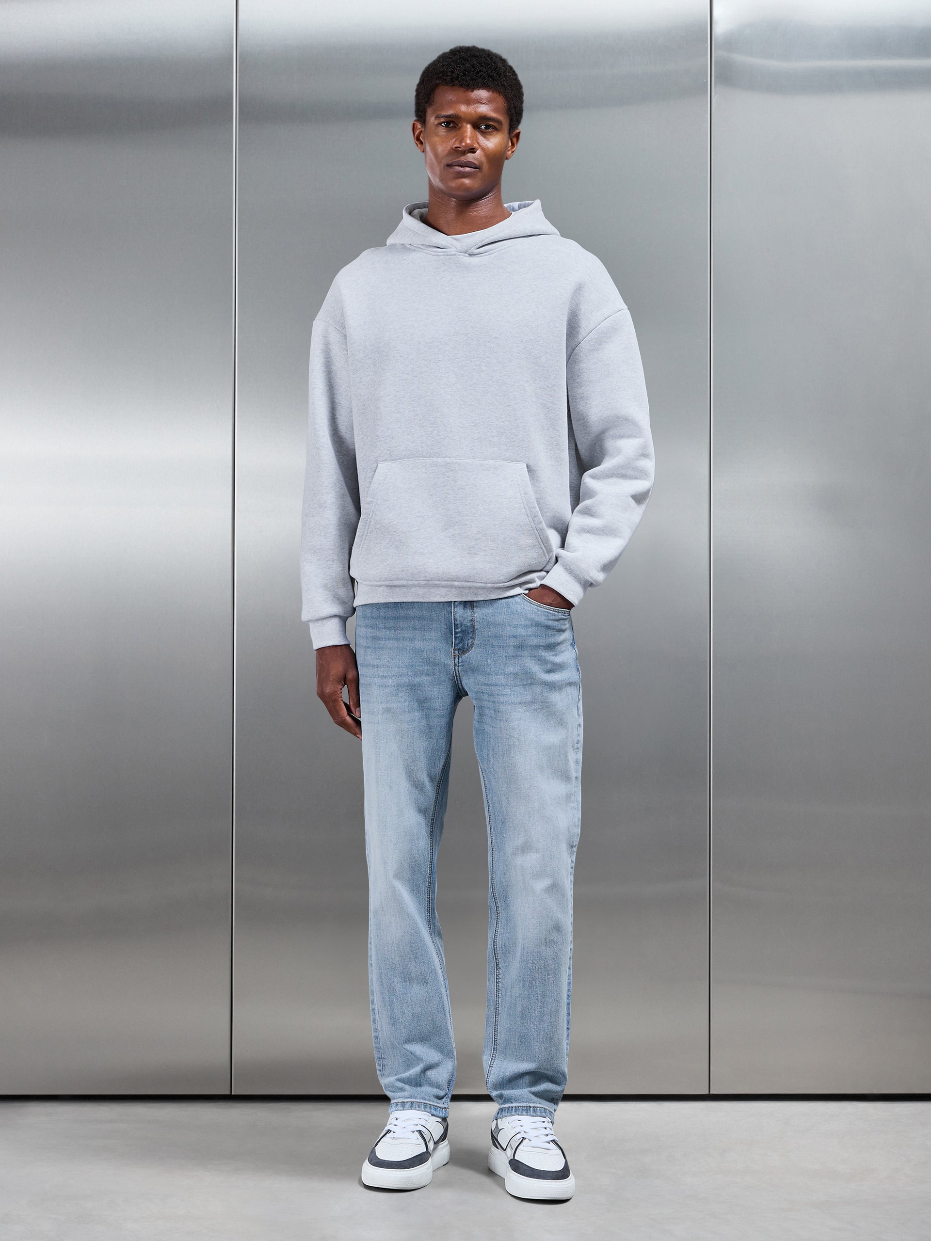 Mens Straight Leg Denim Jeans in Light Blue