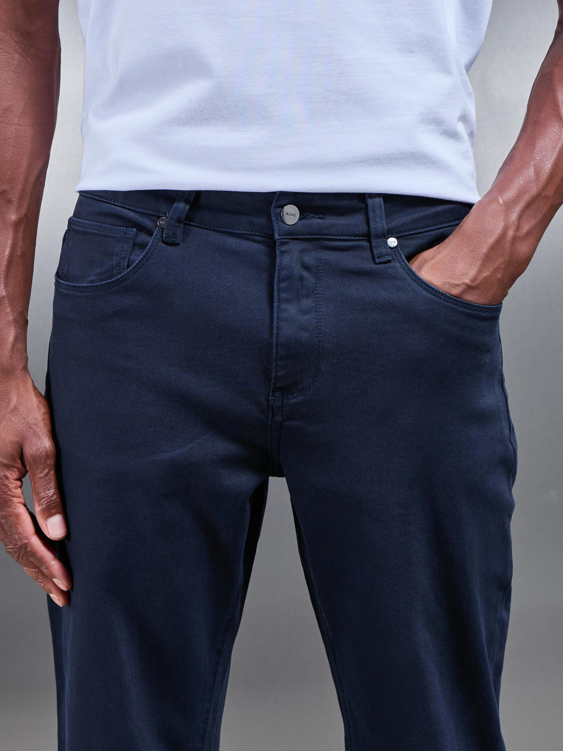 Mens Straight Leg Denim Jeans in Navy