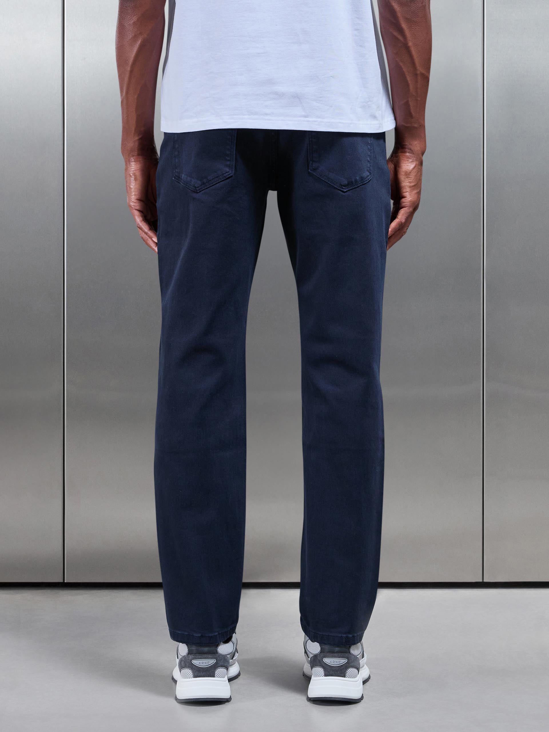 Mens Straight Leg Denim Jeans in Navy
