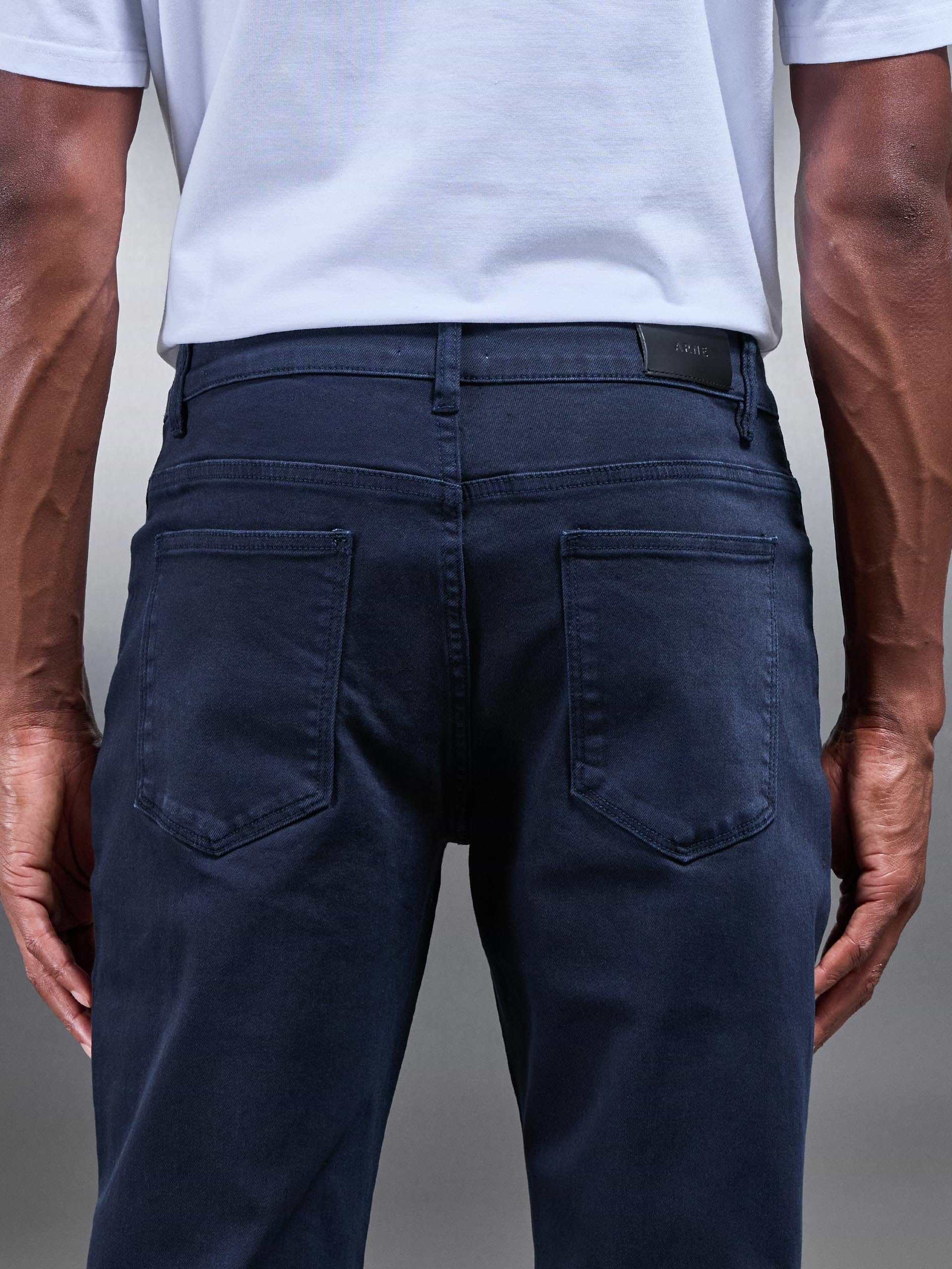 Straight Leg Denim Jeans in Navy