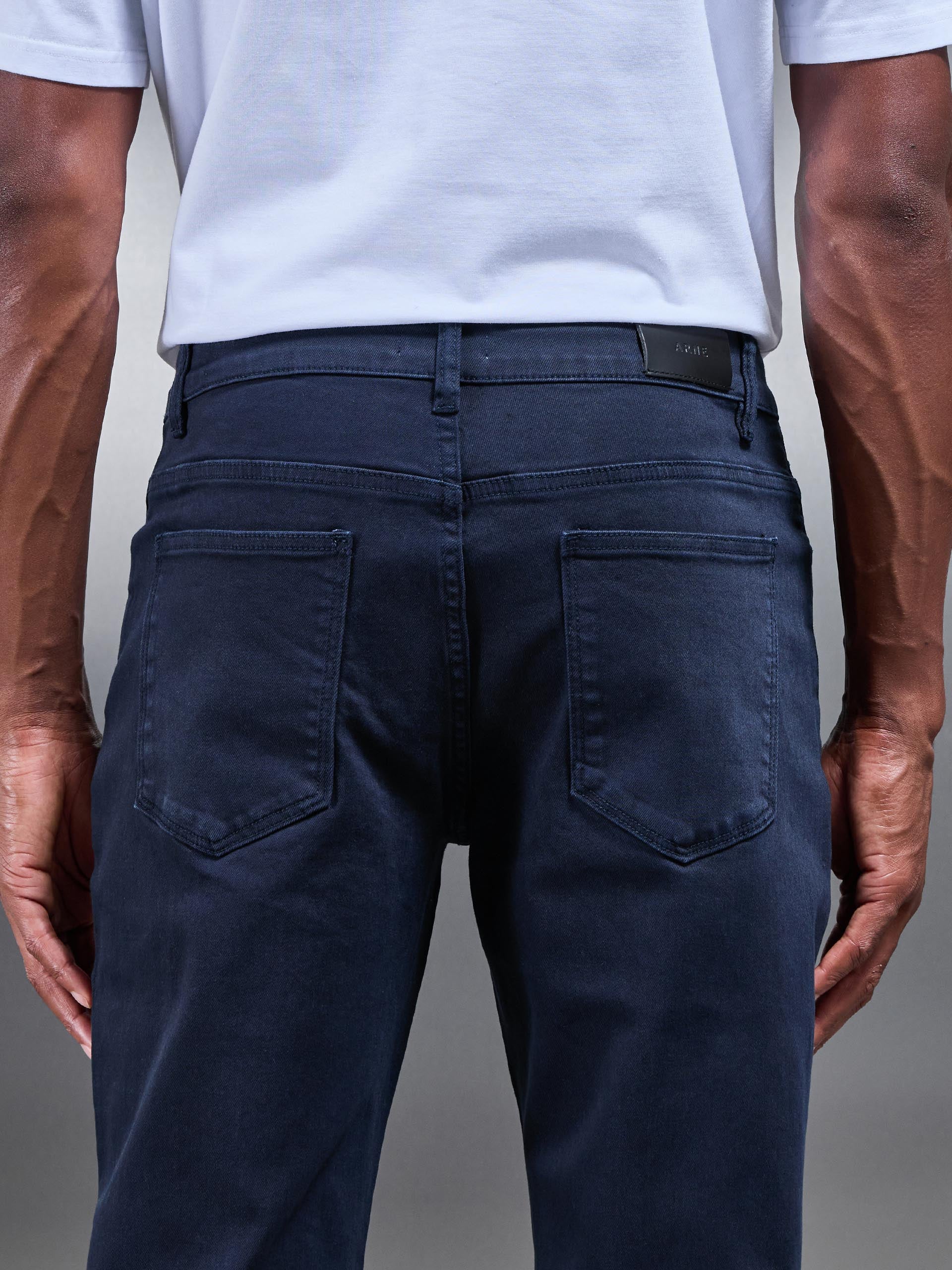 Mens Straight Leg Denim Jeans in Navy