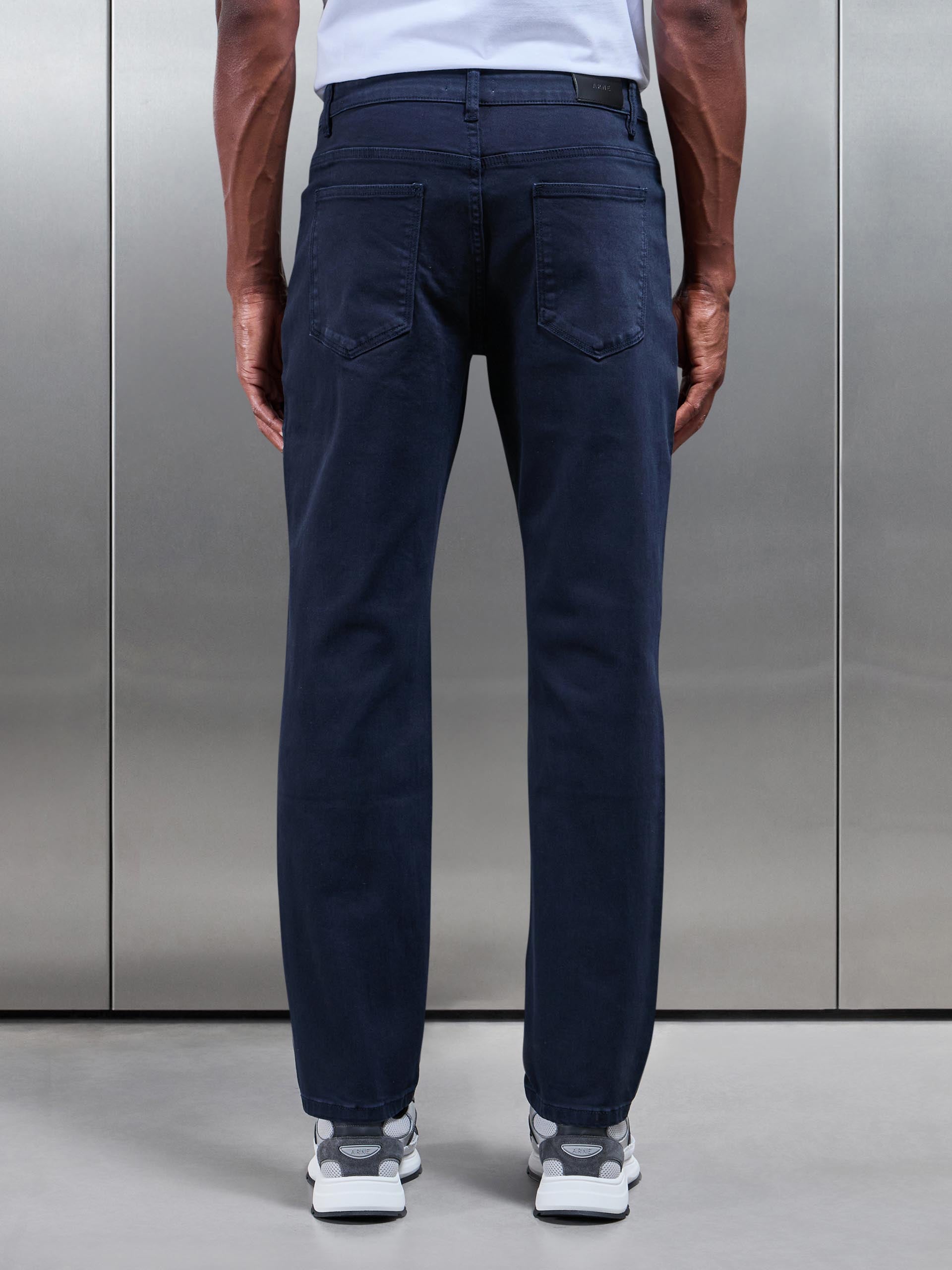 Mens Straight Leg Denim Jeans in Navy