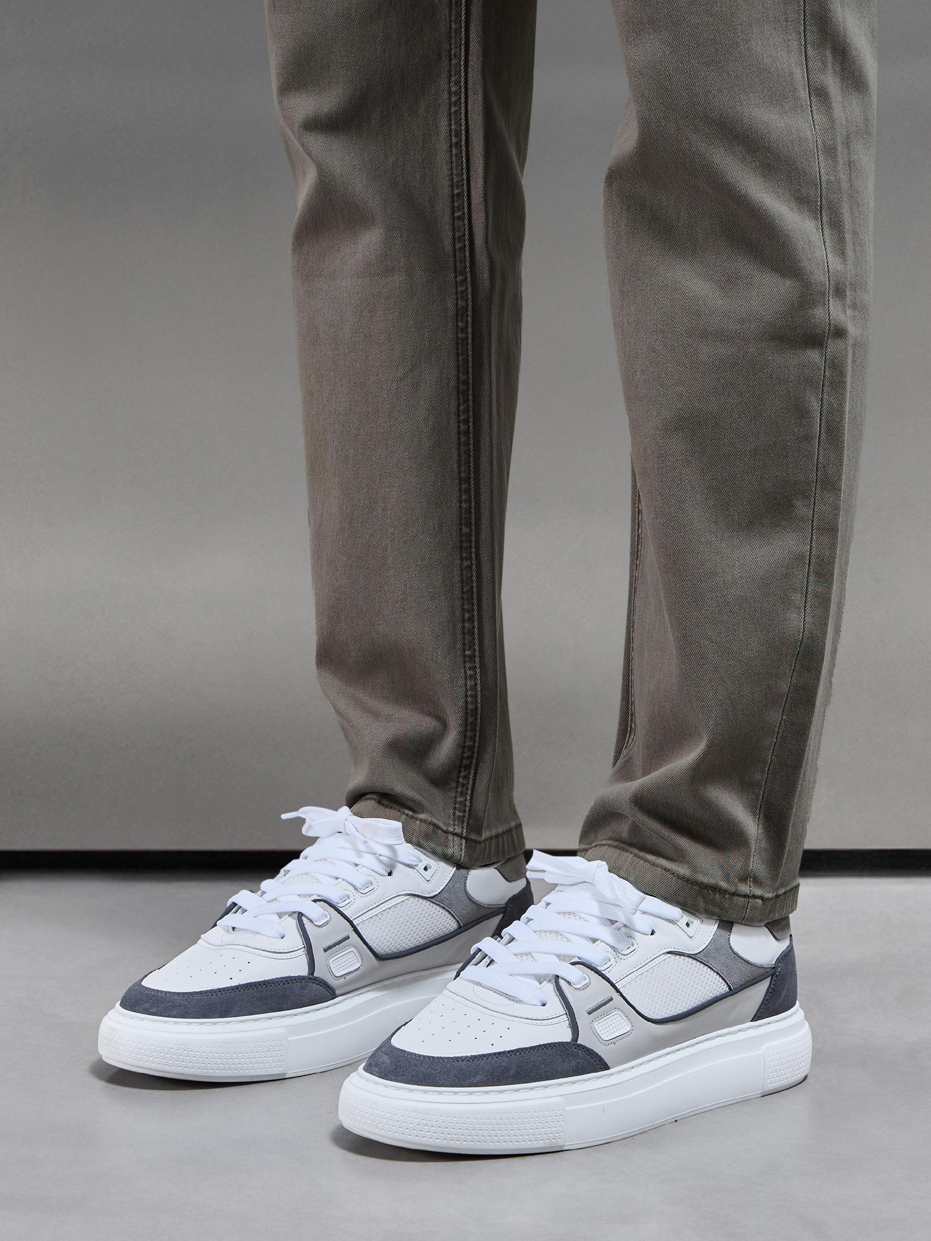 Mens Straight Leg Denim Jeans in Olive