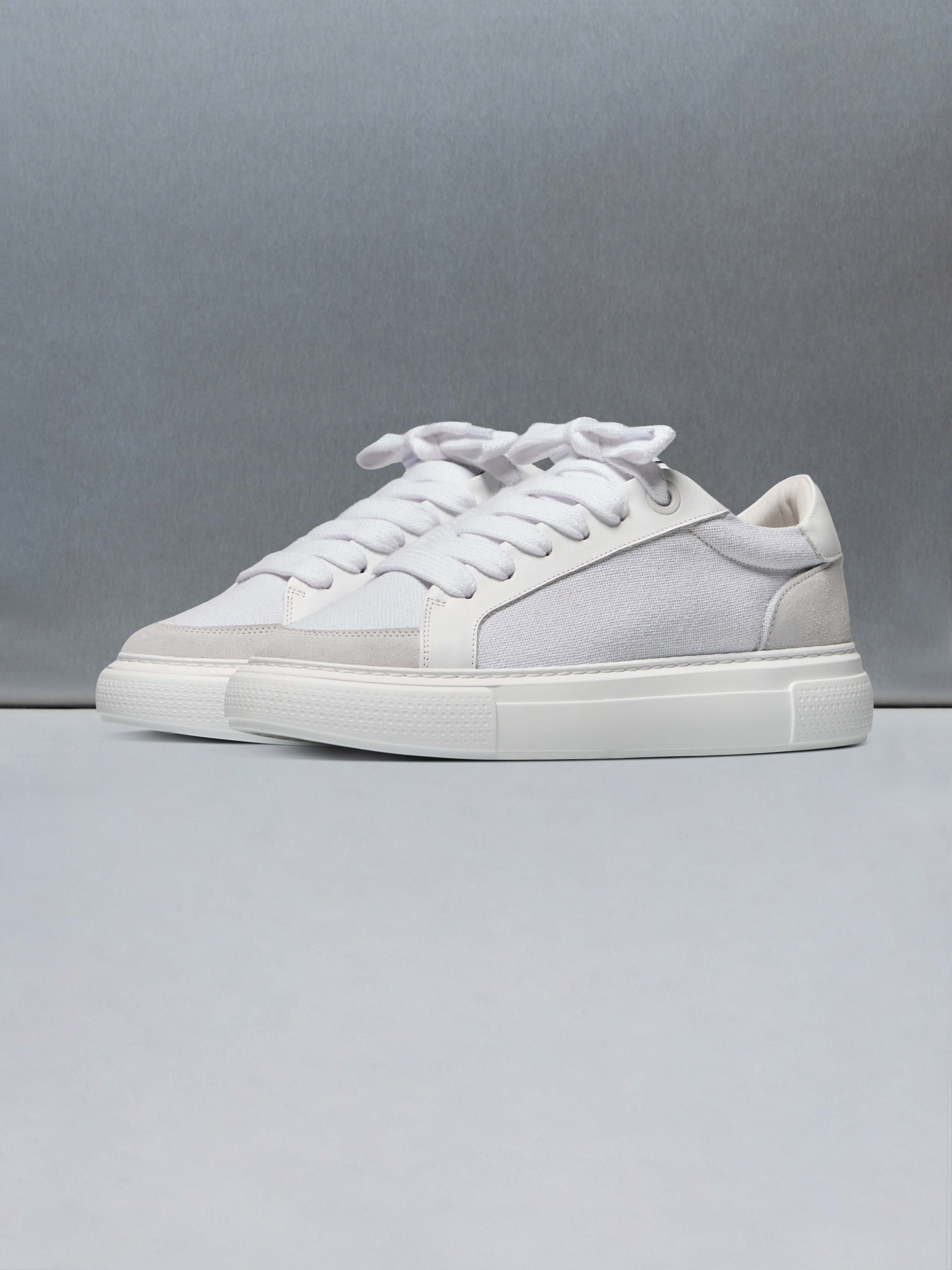Mens Studio Trainer in Triple White