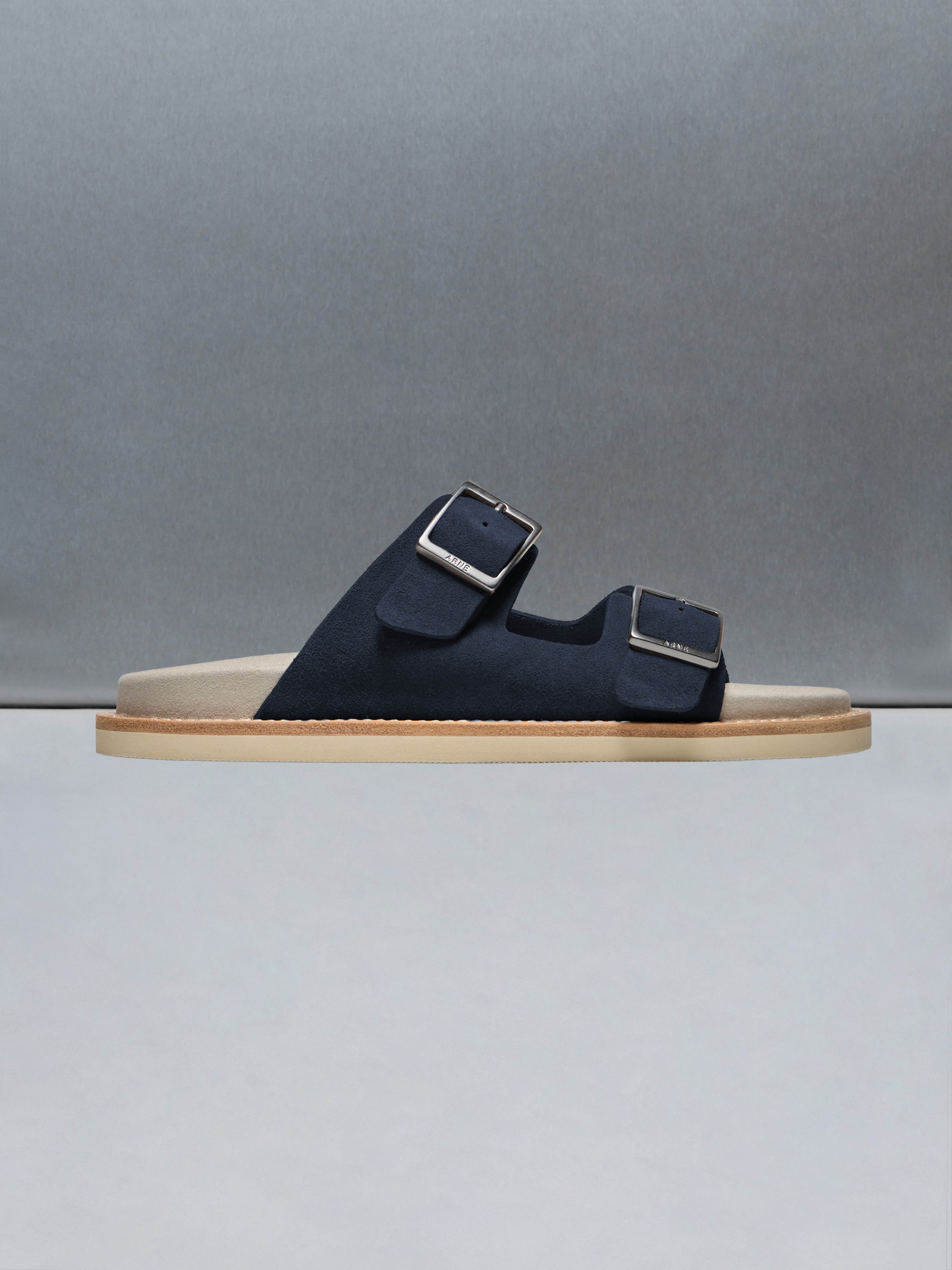 Mens Suede Sandal in Navy