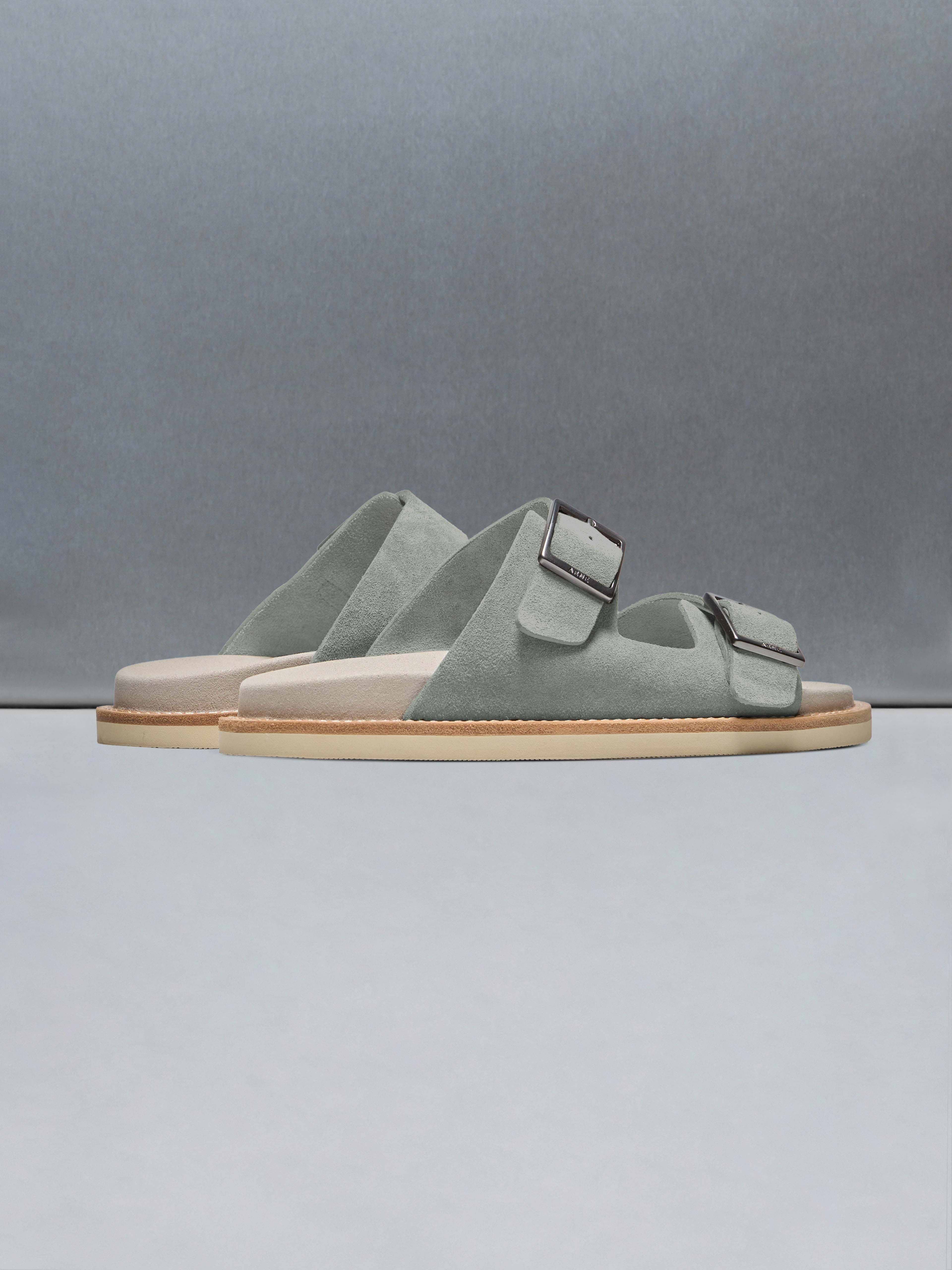 Suede Sandal in Olive