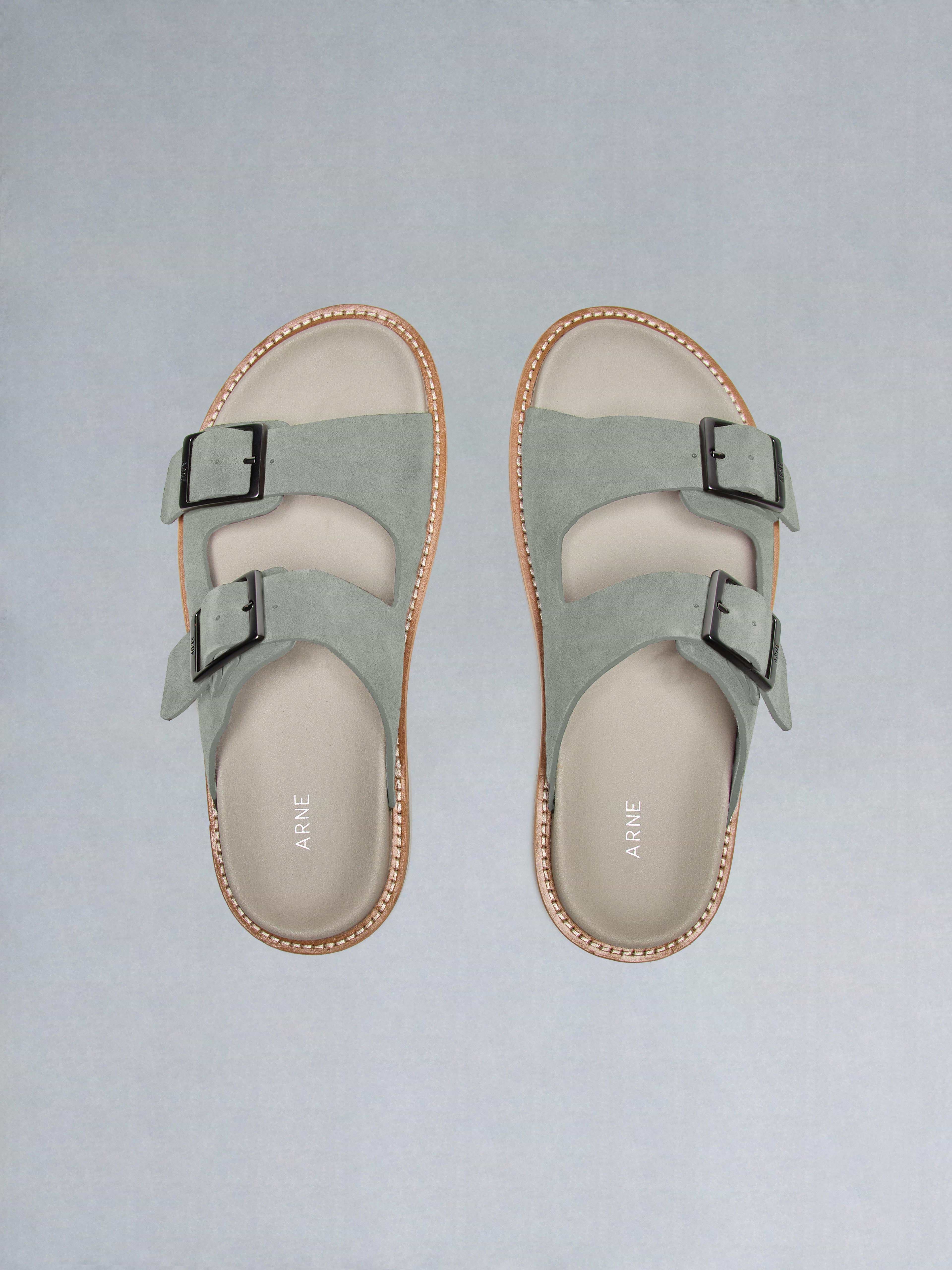 Suede Sandal in Olive