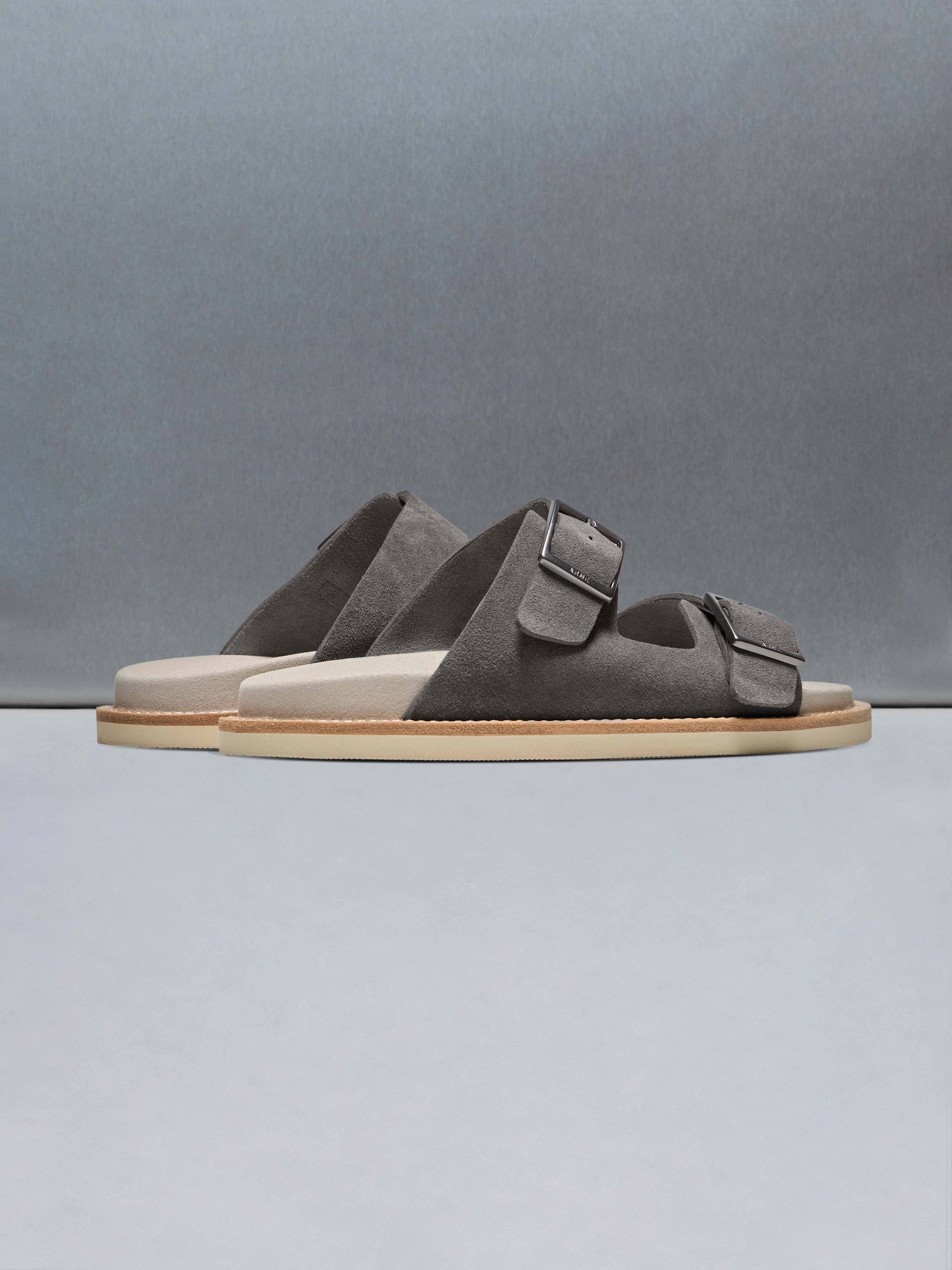 Suede Sandal in Taupe