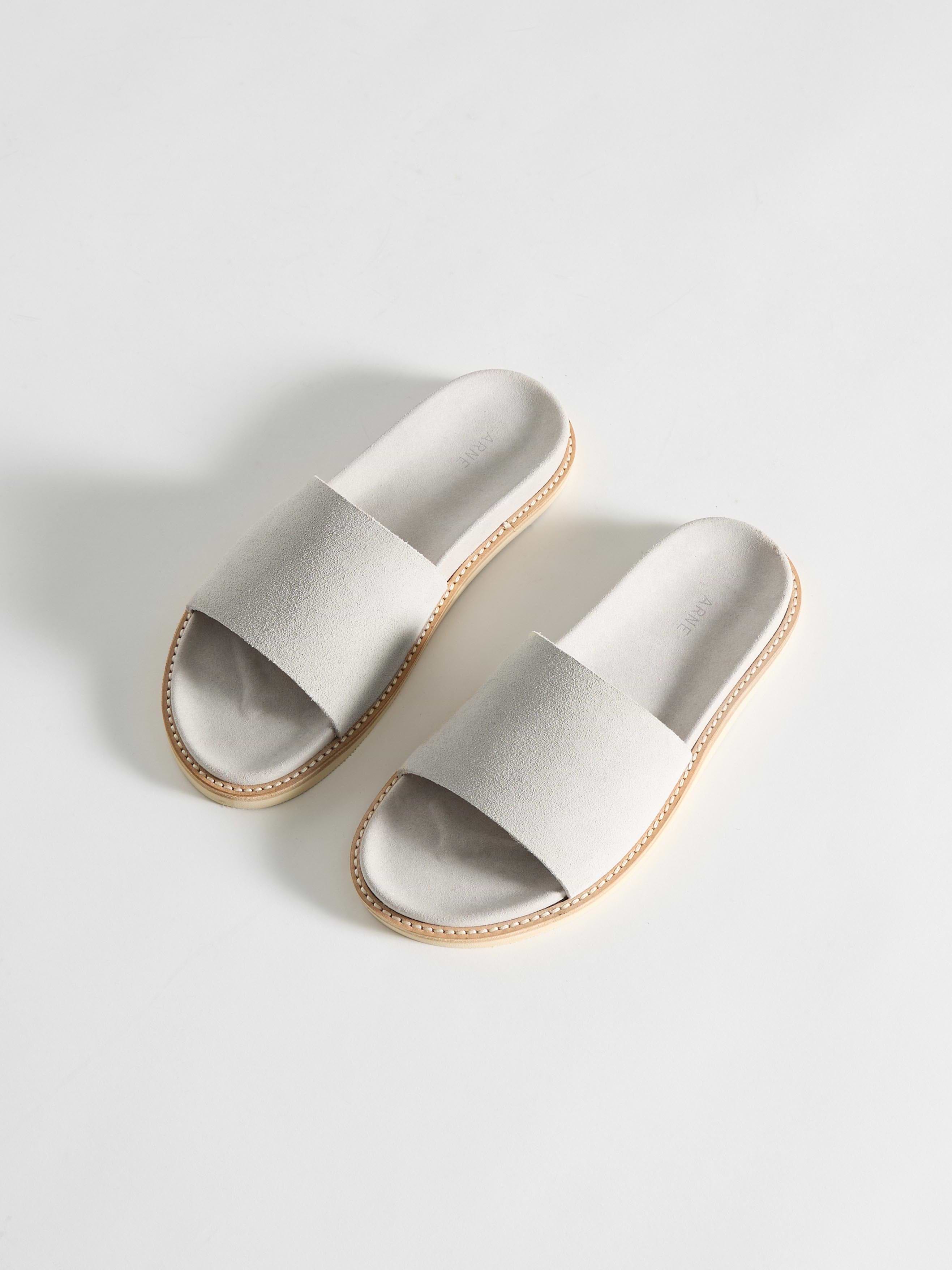 Mens Suede Slides in Grey