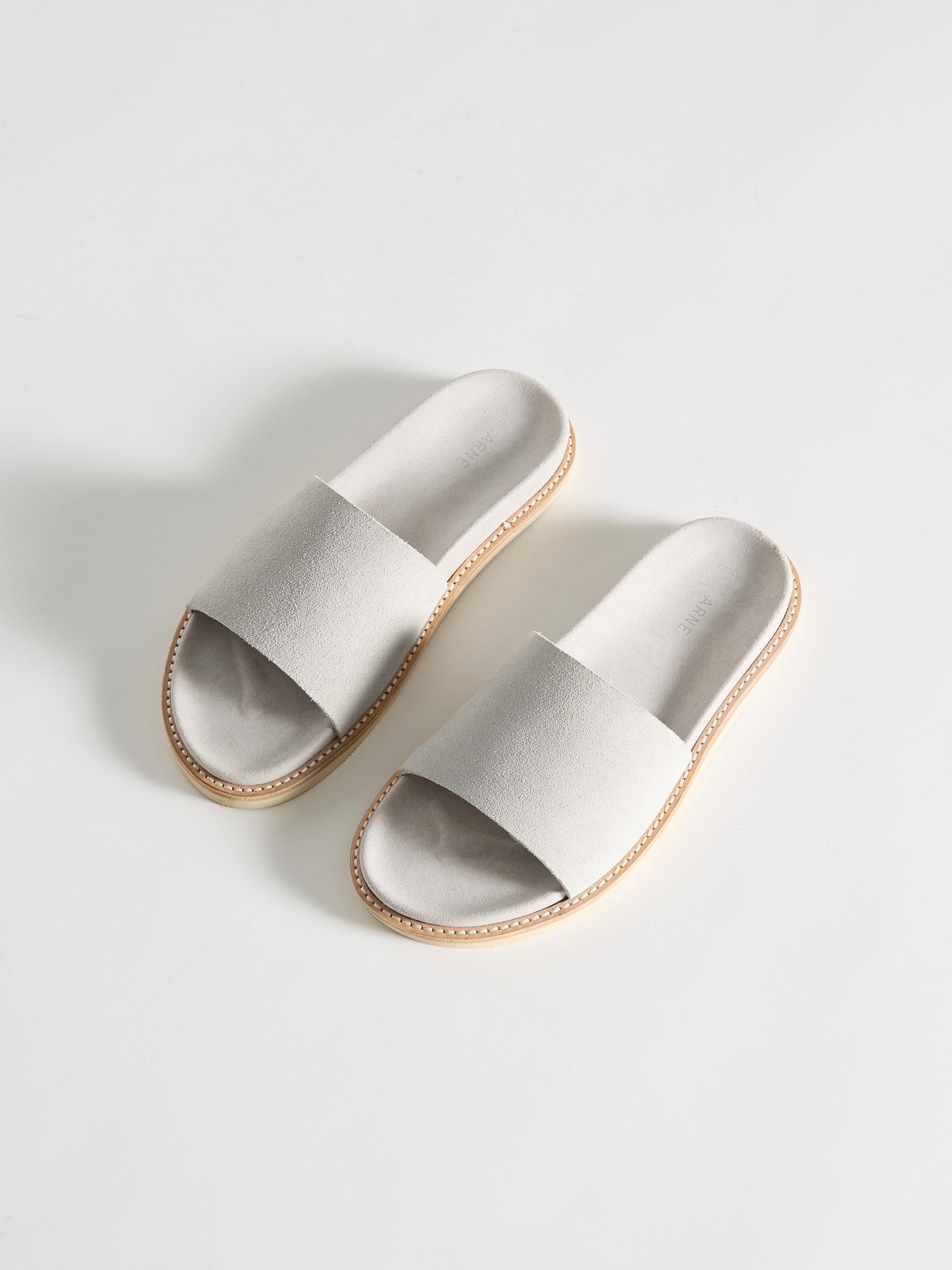 Mens Suede Slides in Grey