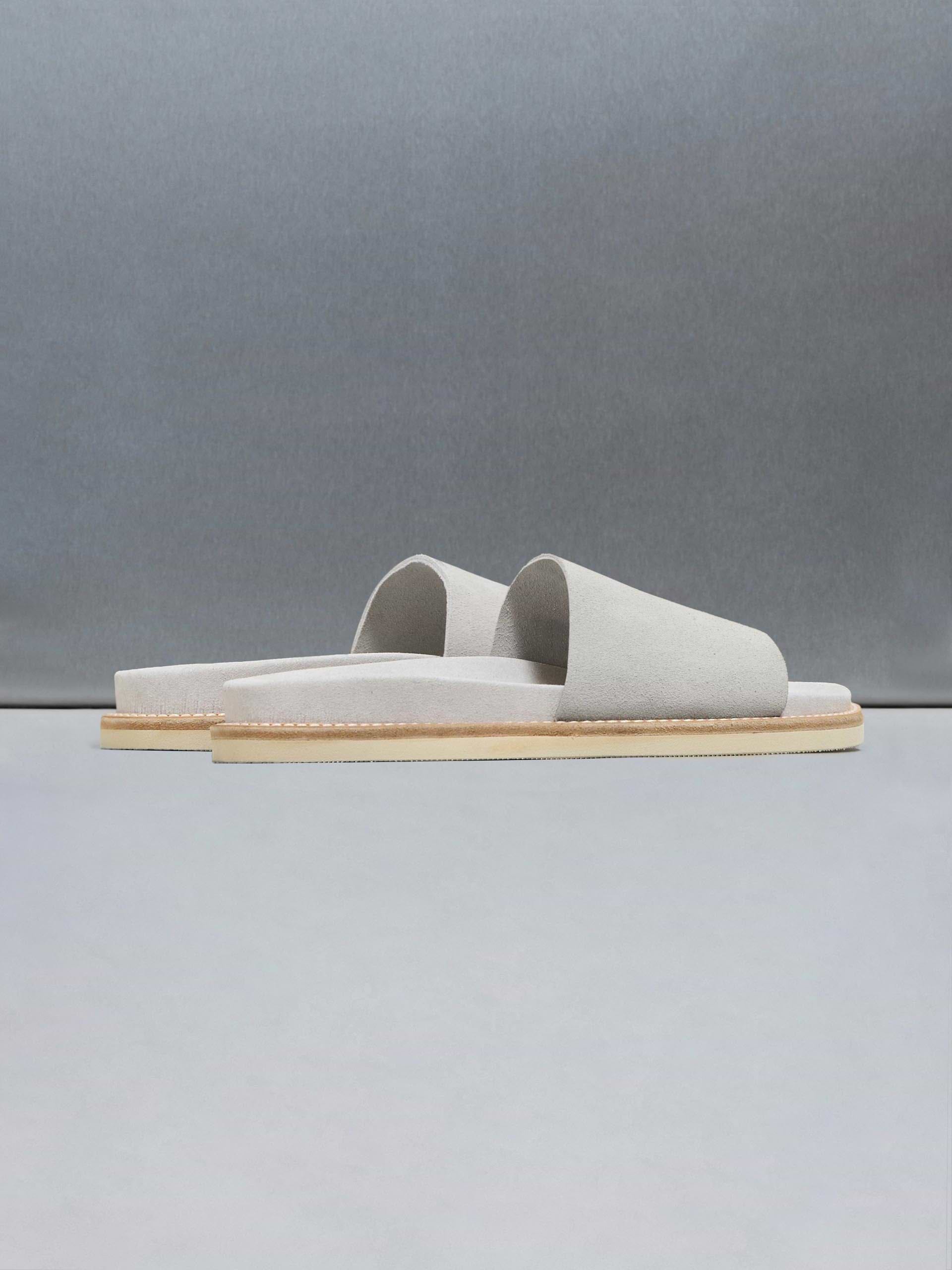Suede Slides in Grey