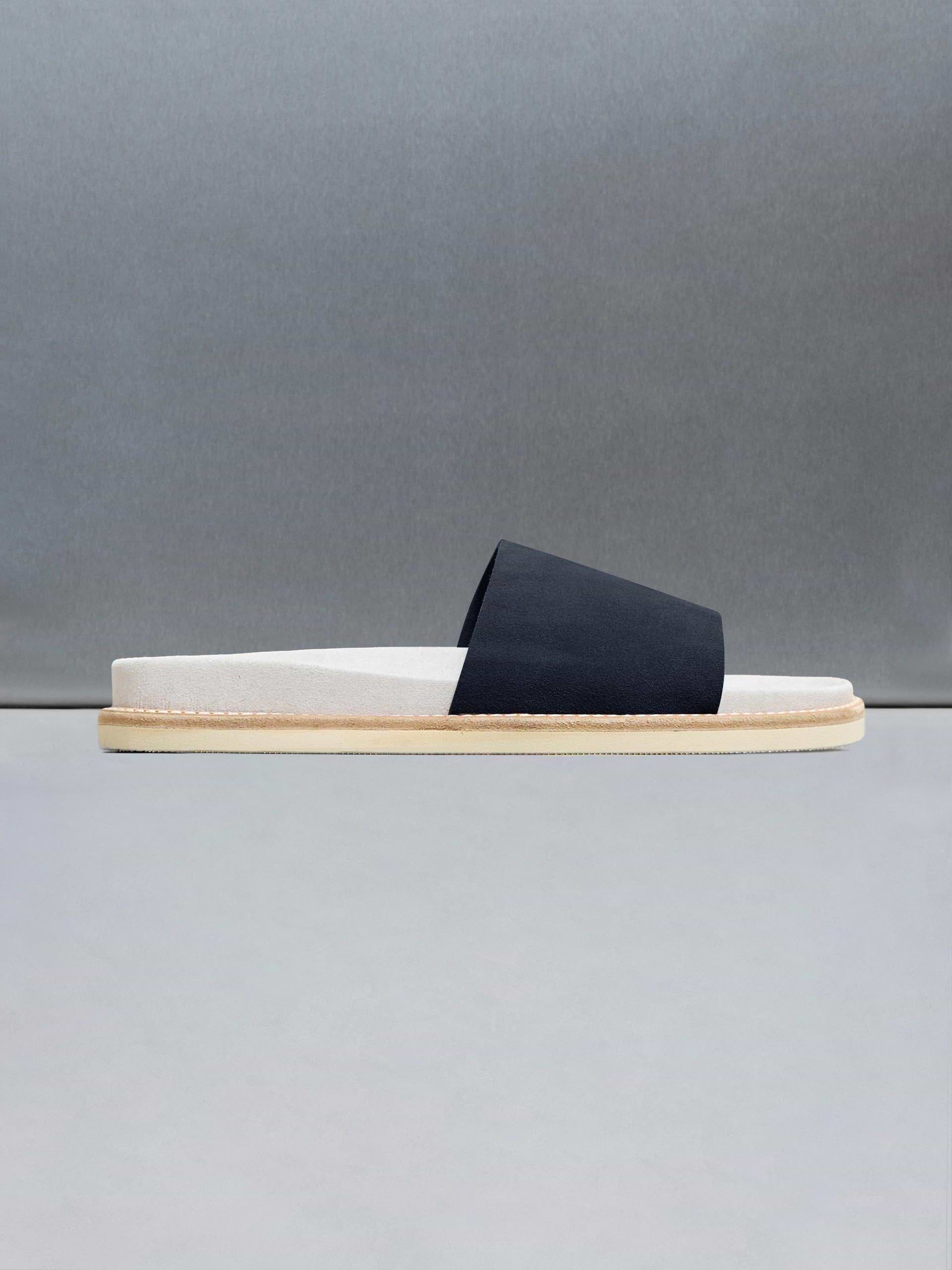 Suede Slides in Navy
