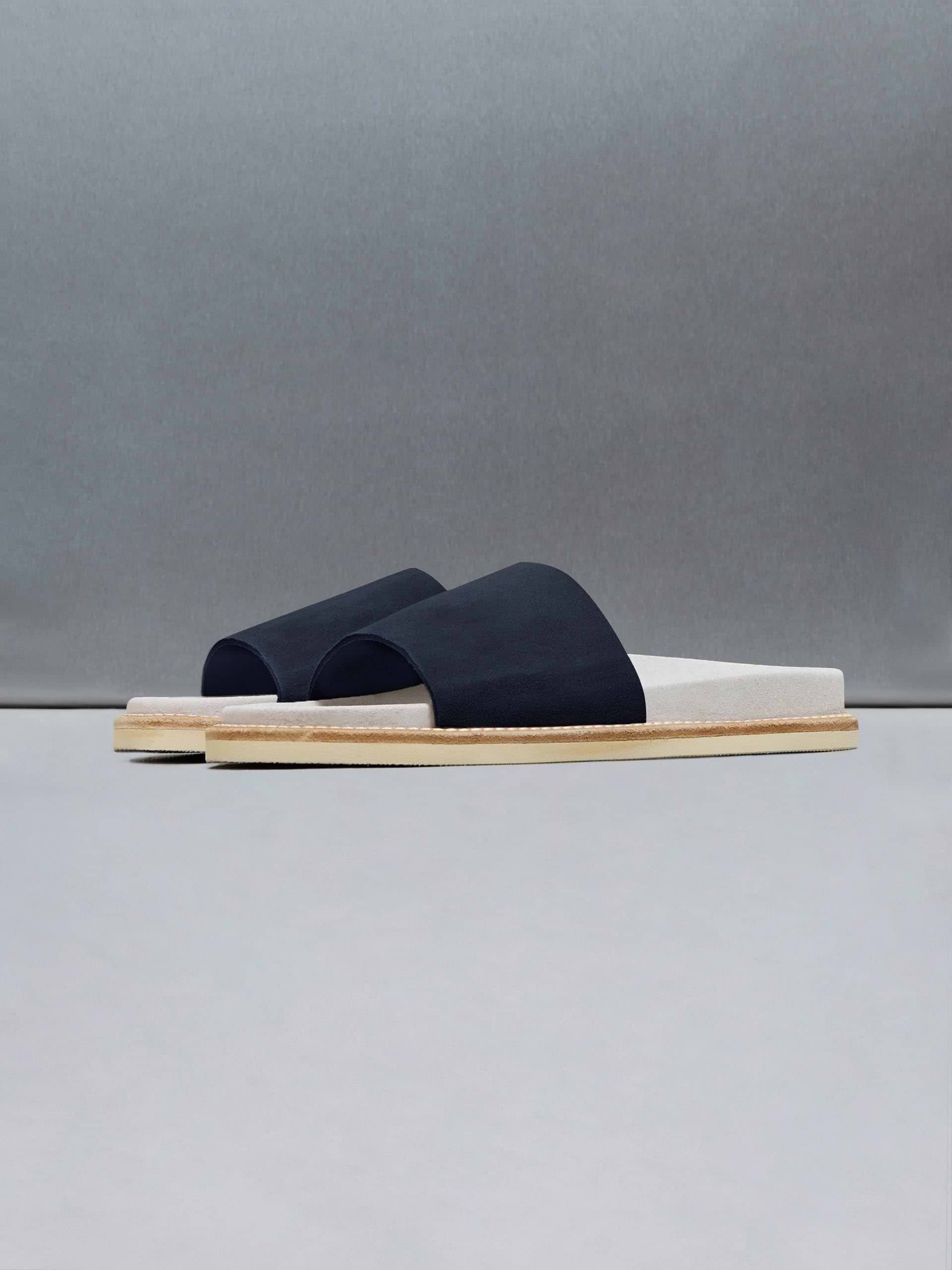 Suede Slides in Navy