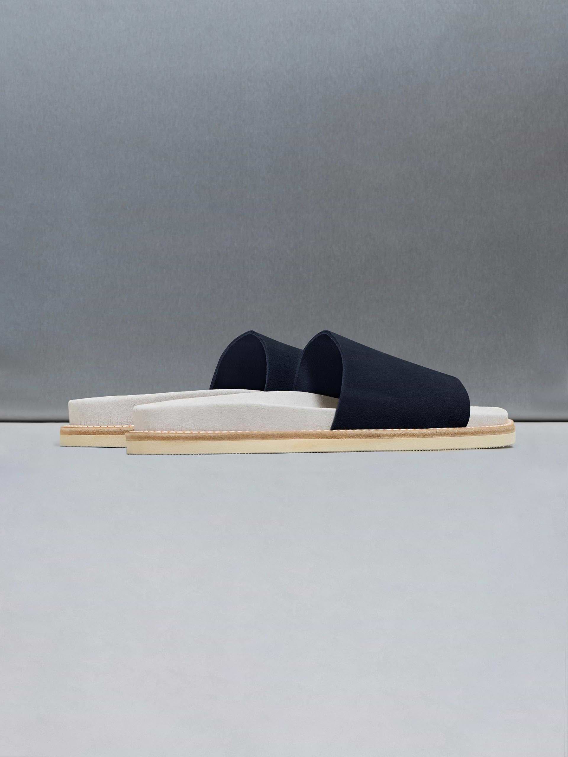 Suede Slides in Navy