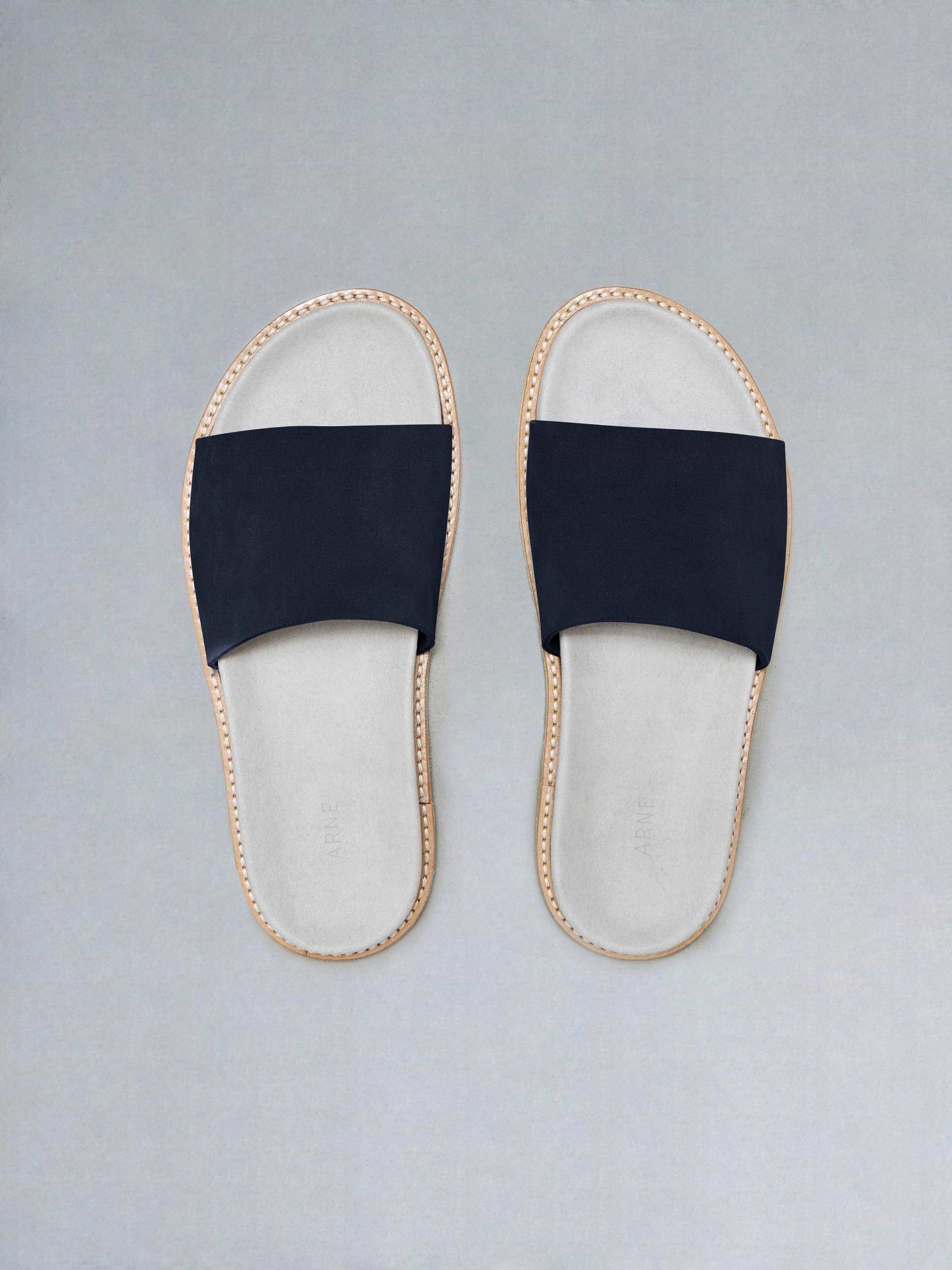 Suede Slides in Navy