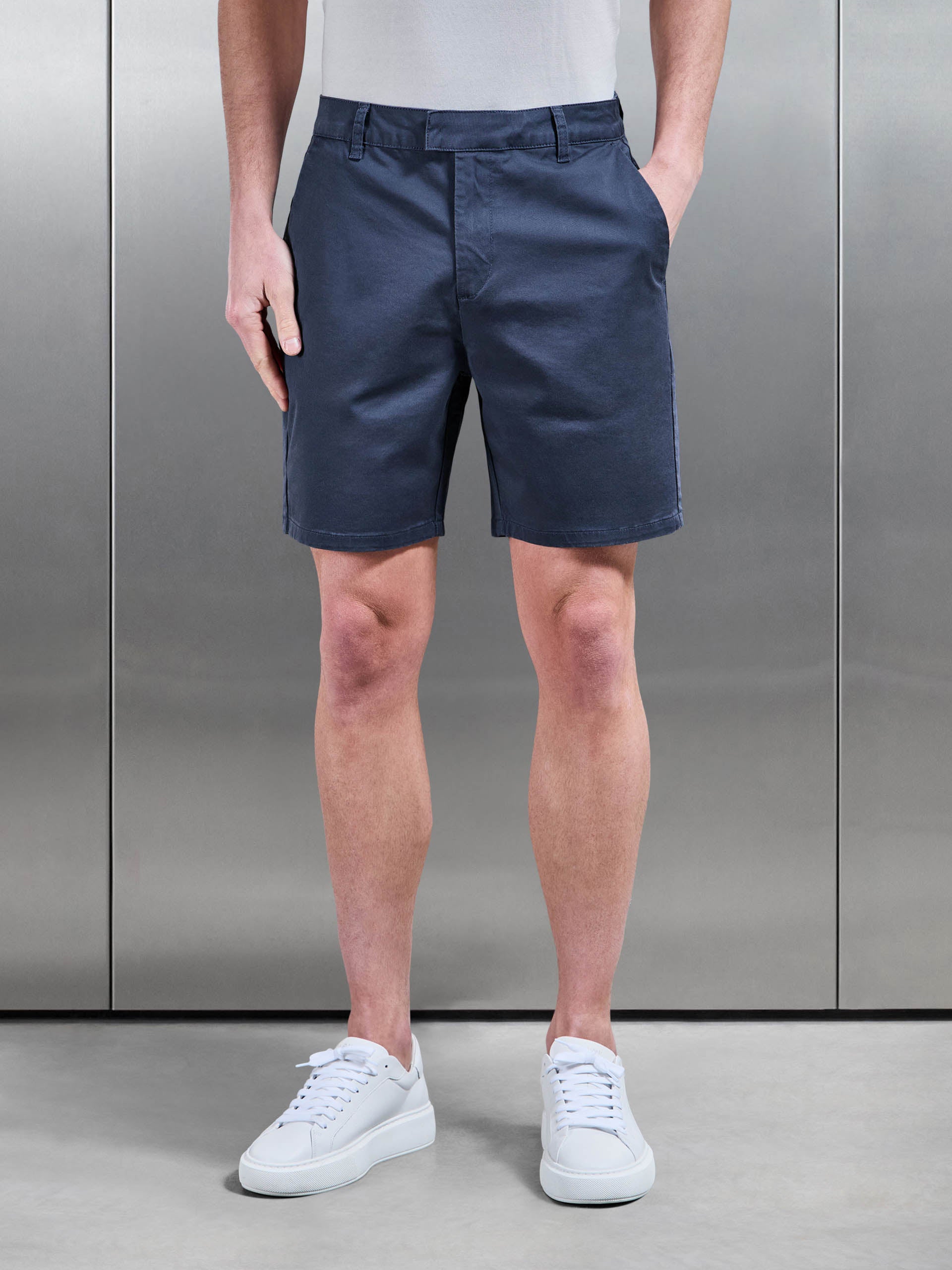 Mens Tailored Chino Short in Air Force Blue