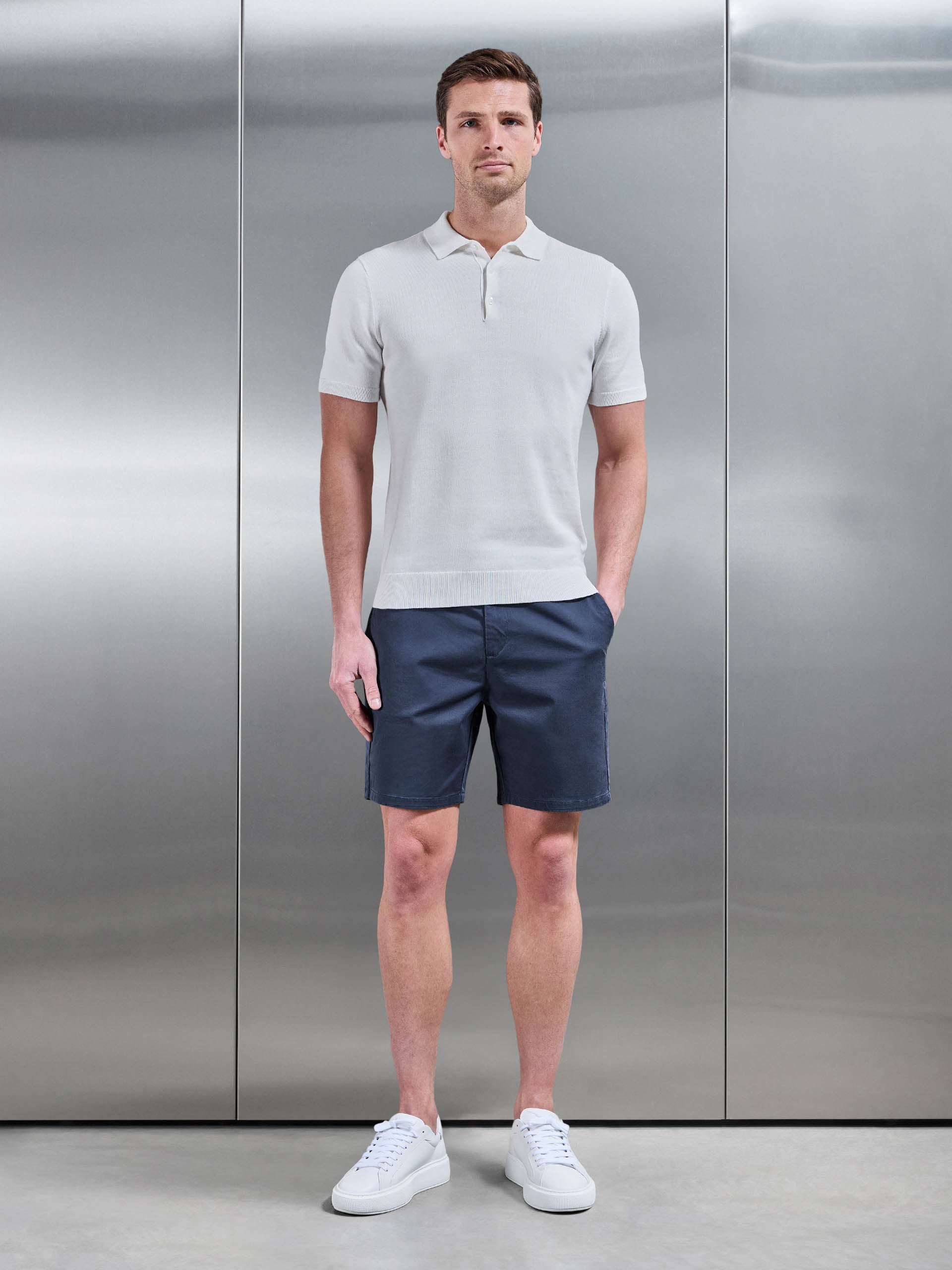 Mens Tailored Chino Short in Air Force Blue