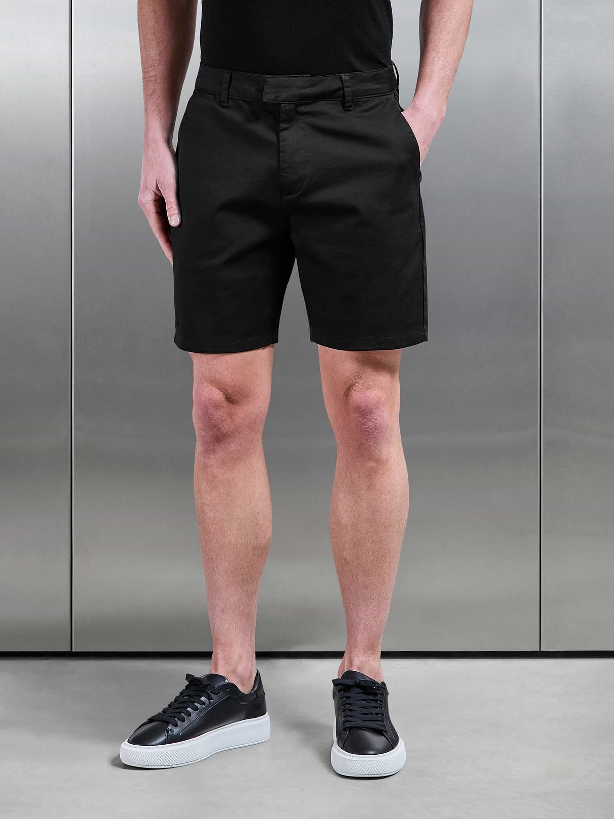Tailored Chino Short in Black | ARNE US