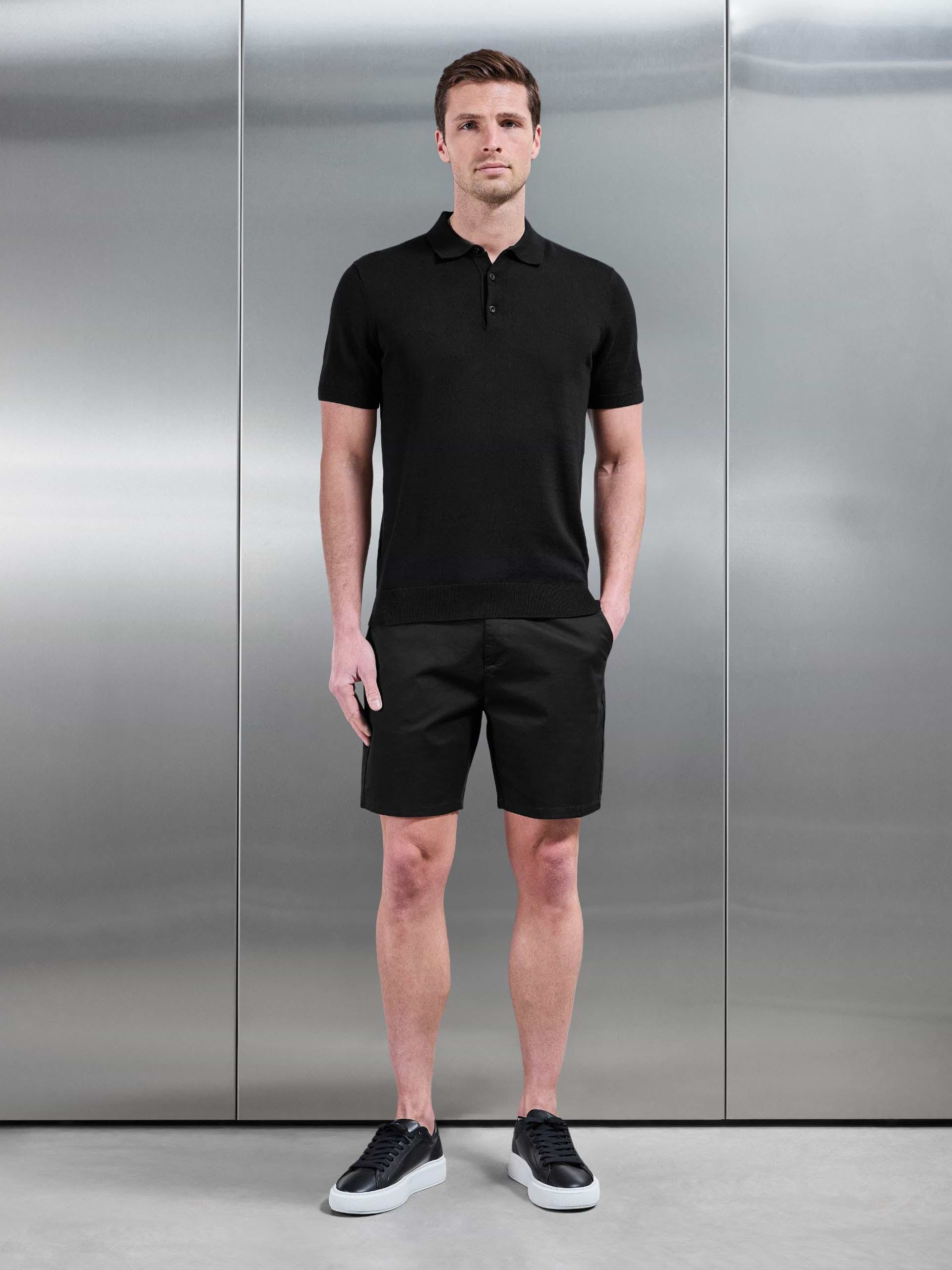 Mens Tailored Chino Short in Black