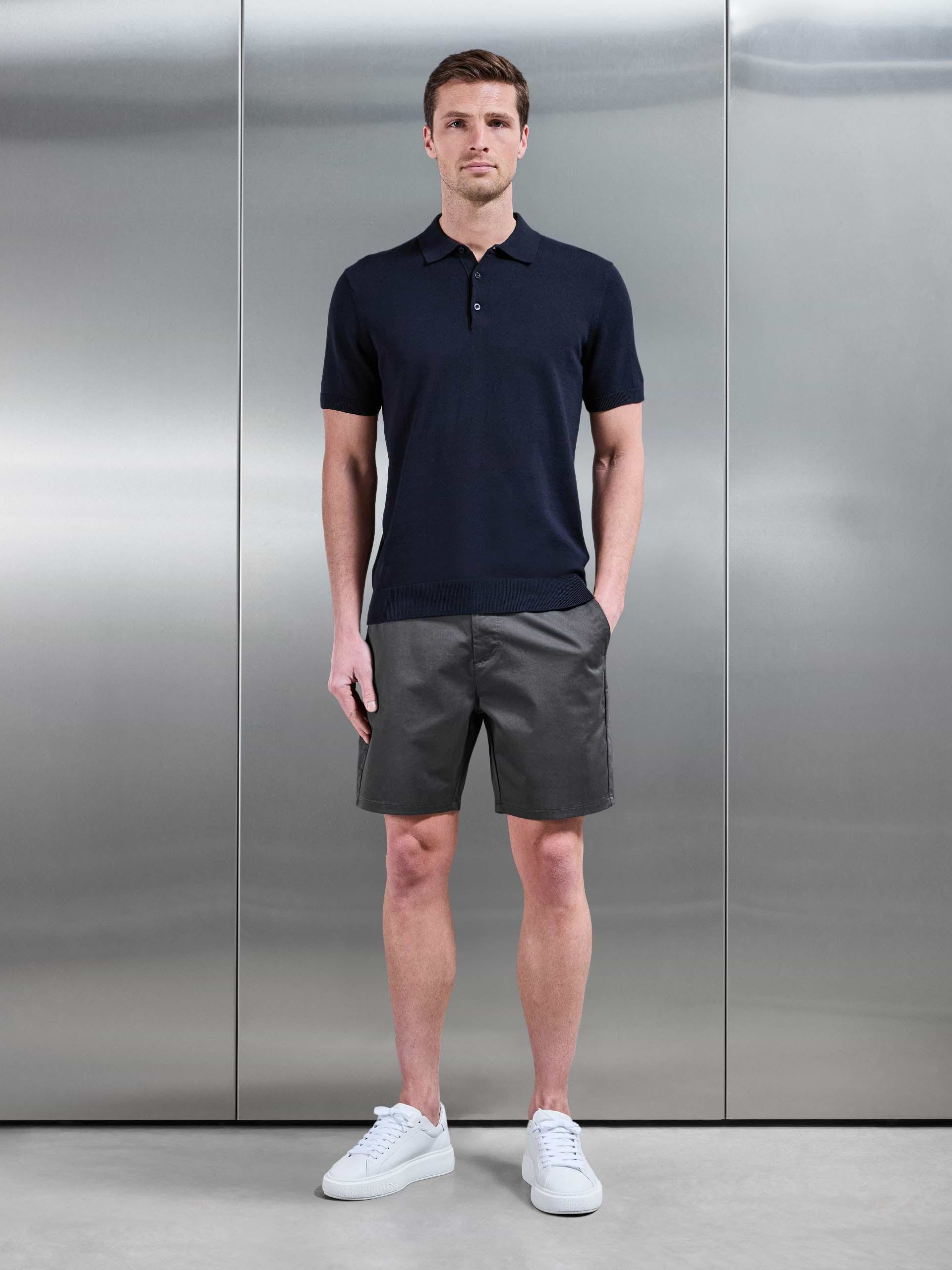 Mens Tailored Chino Short in Grey