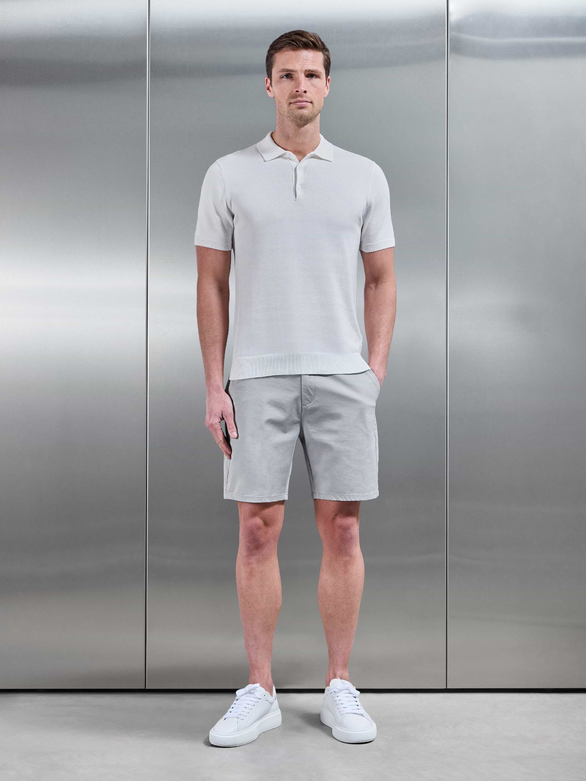 Mens Tailored Chino Short in Mid Grey