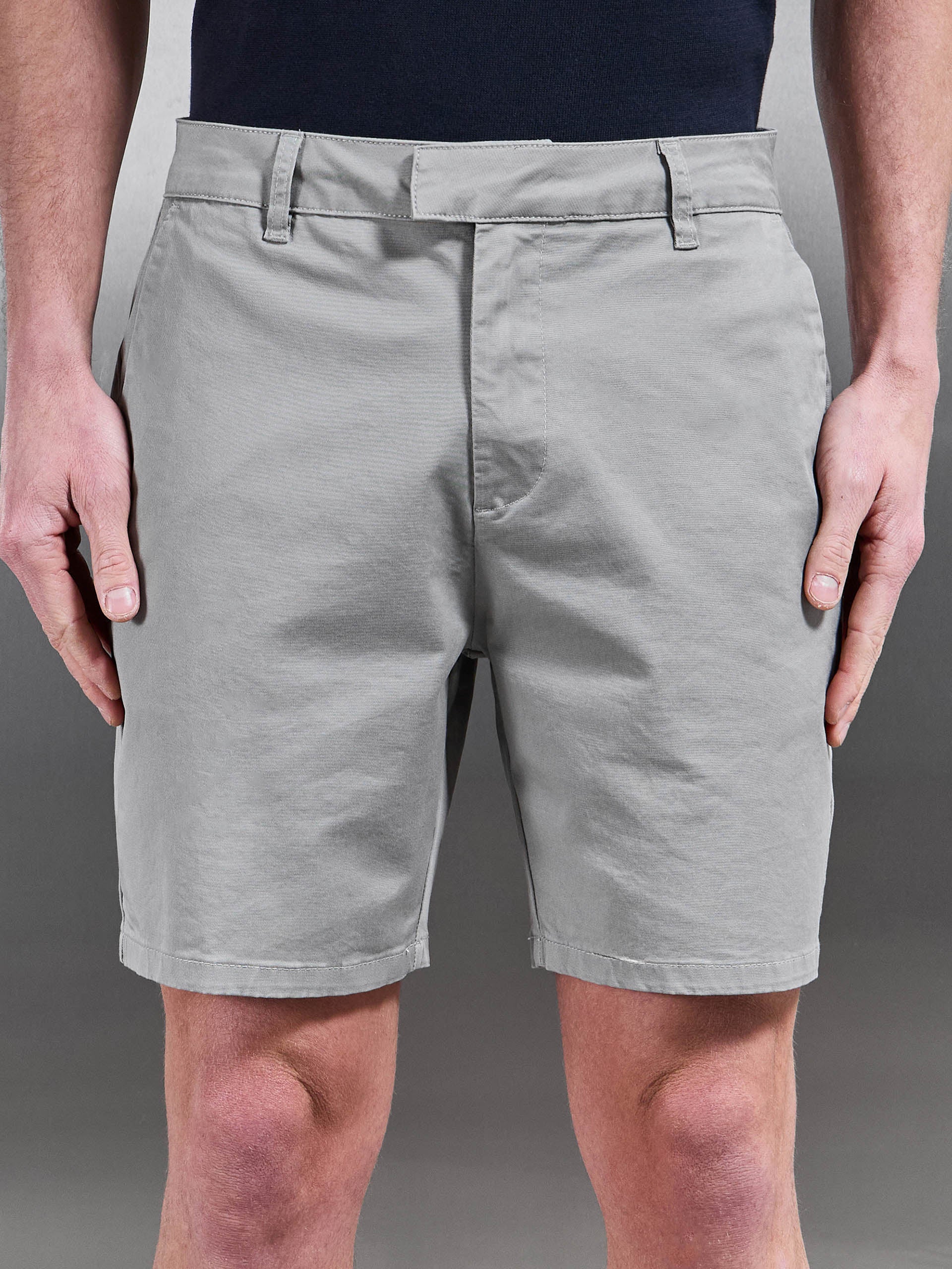 Mens Tailored Chino Short in Stone