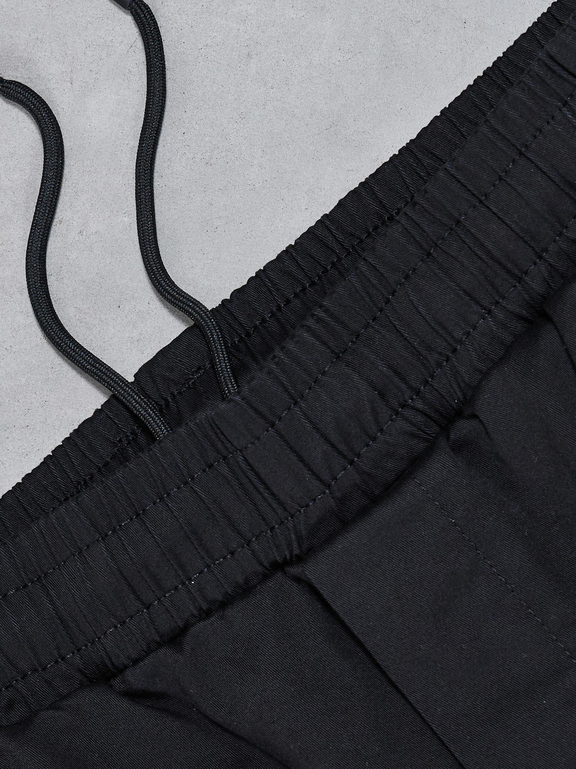 Mens Tailored Drawstring Chino Trouser in Black