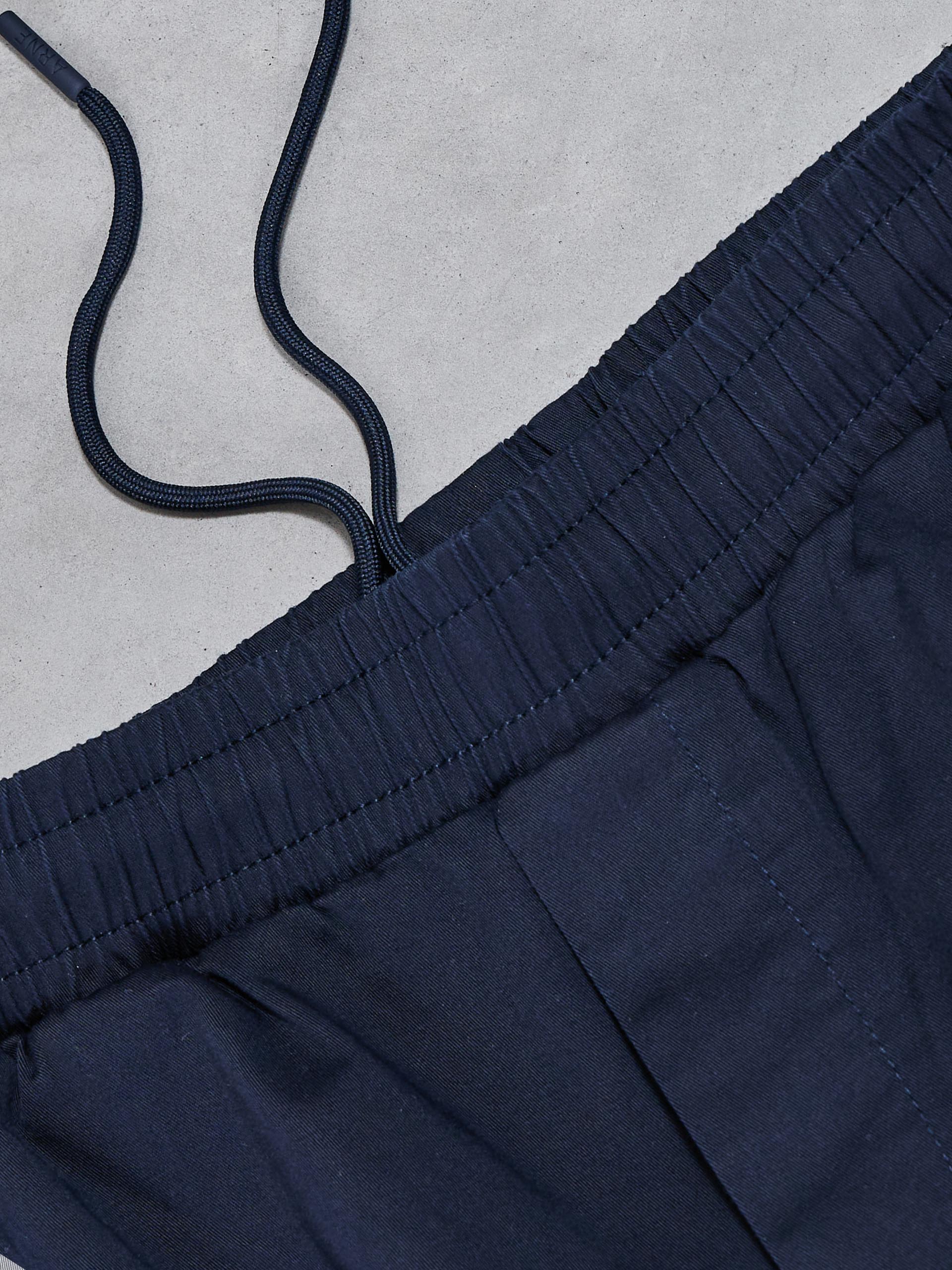 Mens Tailored Drawstring Chino Trouser in Navy