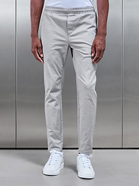 Mens Tailored Drawstring Chino Trouser in Stone