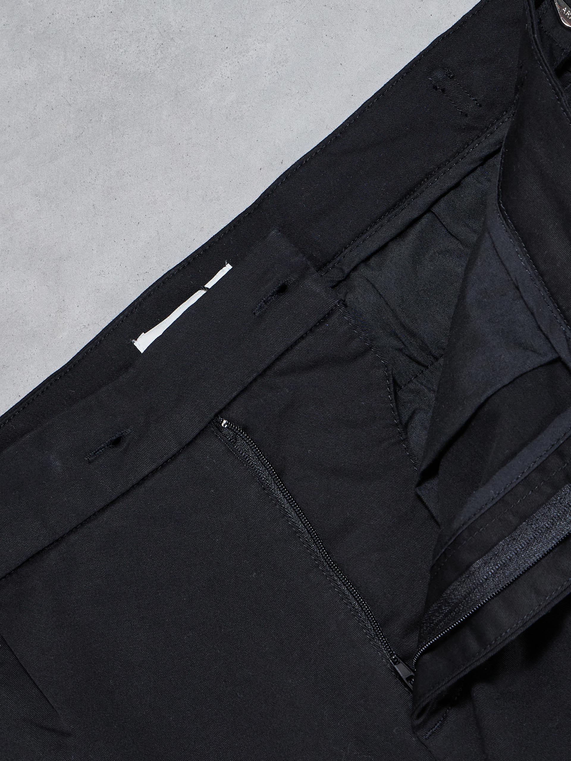 Mens Tailored Side Adjuster Chino Trouser in Black