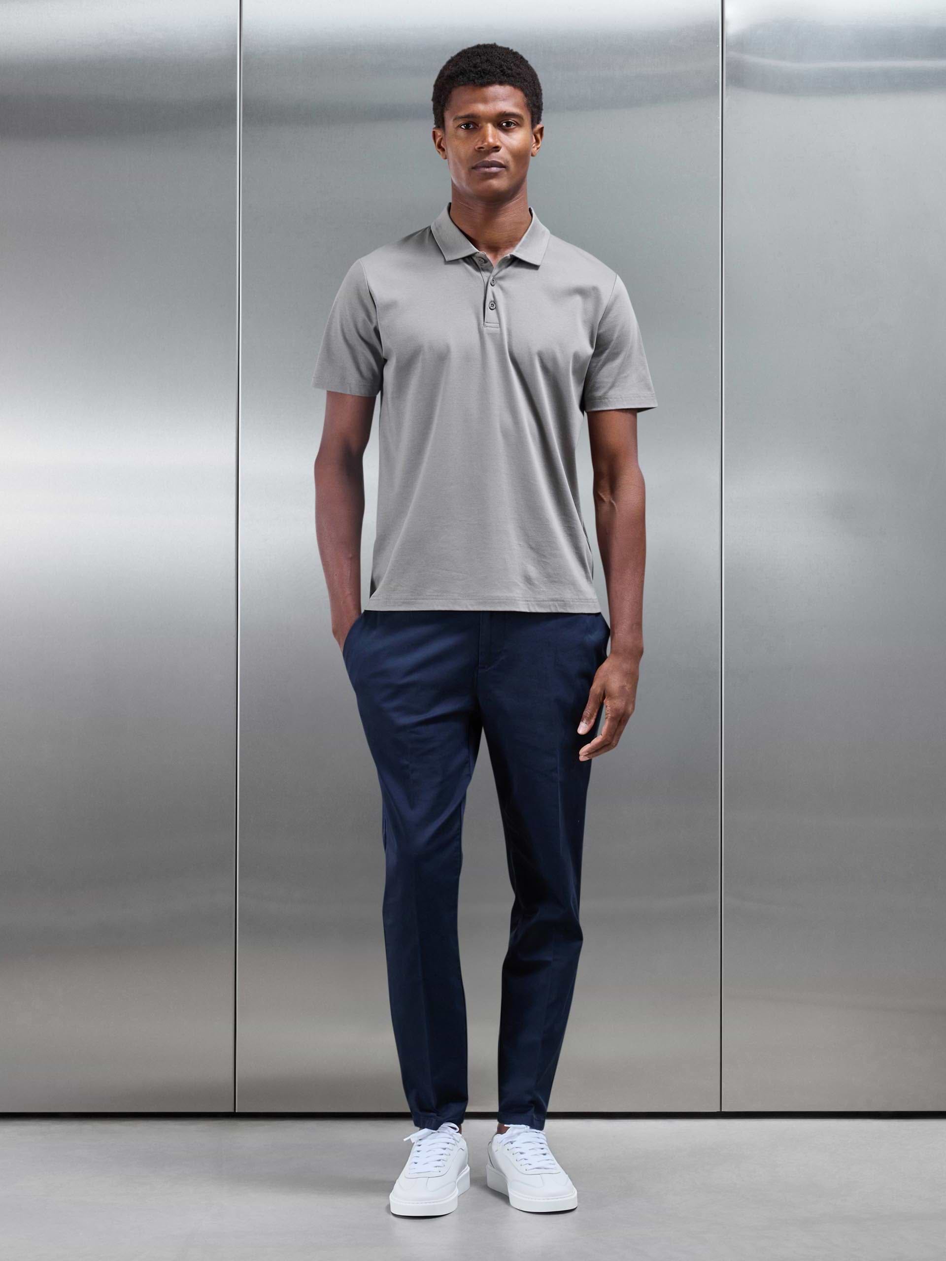 Mens Tailored Side Adjuster Chino Trouser in Navy