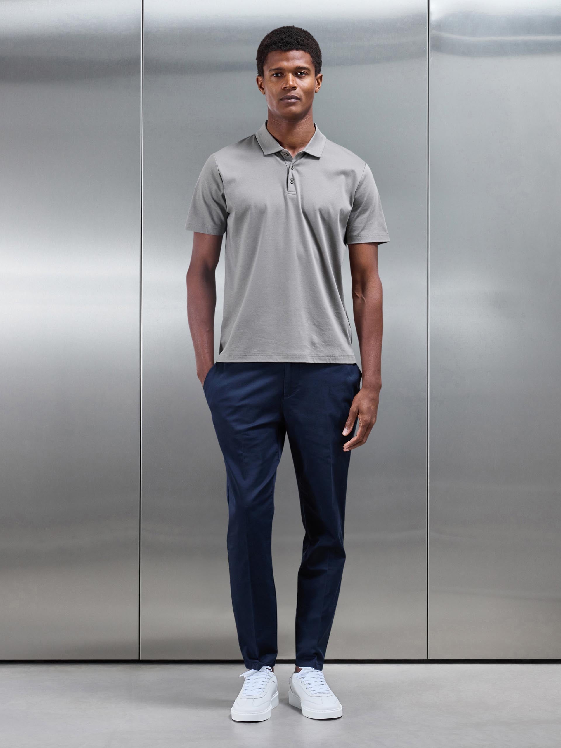 Mens Tailored Side Adjuster Chino Trouser in Navy