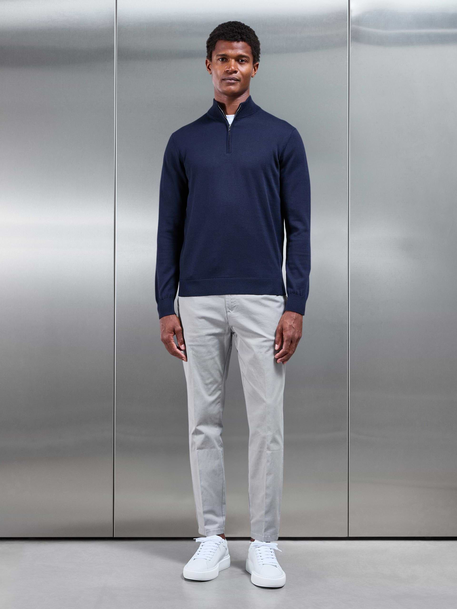 Mens Tailored Side Adjuster Chino Trouser in Stone
