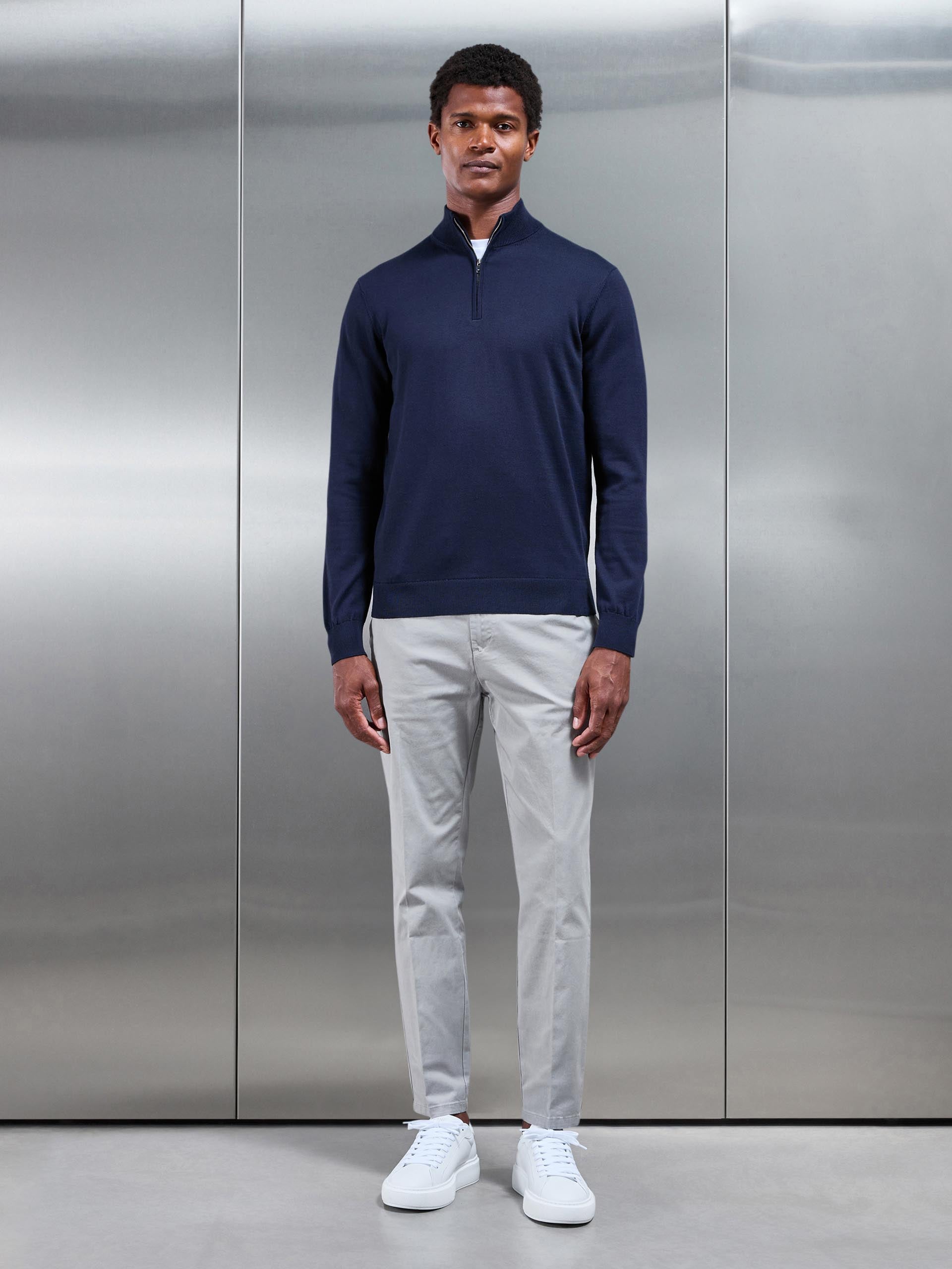 Mens Tailored Side Adjuster Chino Trouser in Stone