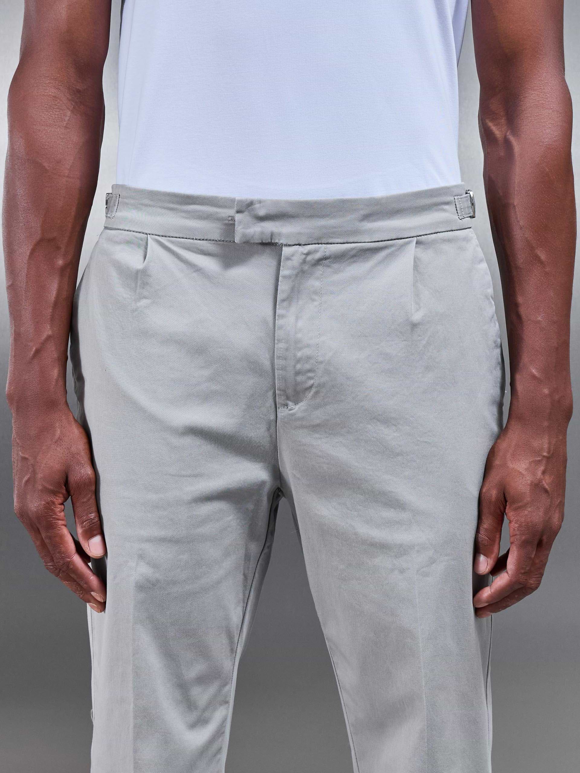 Tailored Side Adjuster Chino Trouser in Stone
