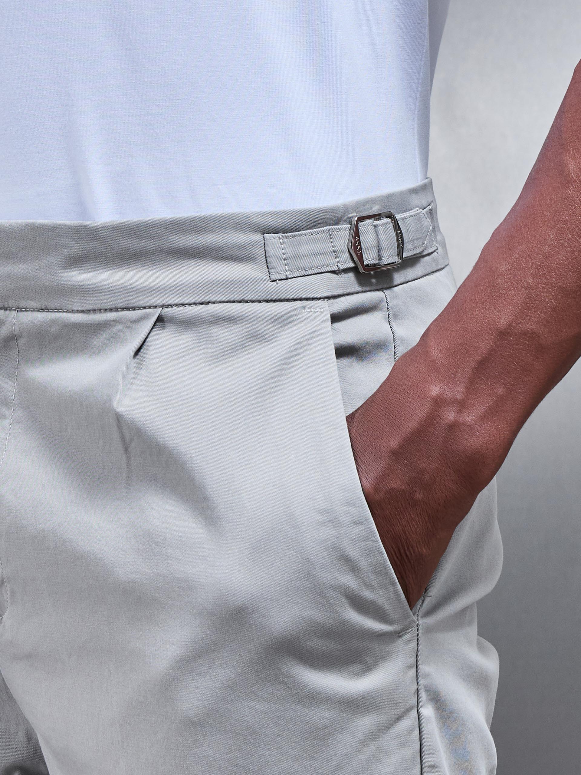 Mens Tailored Side Adjuster Chino Trouser in Stone