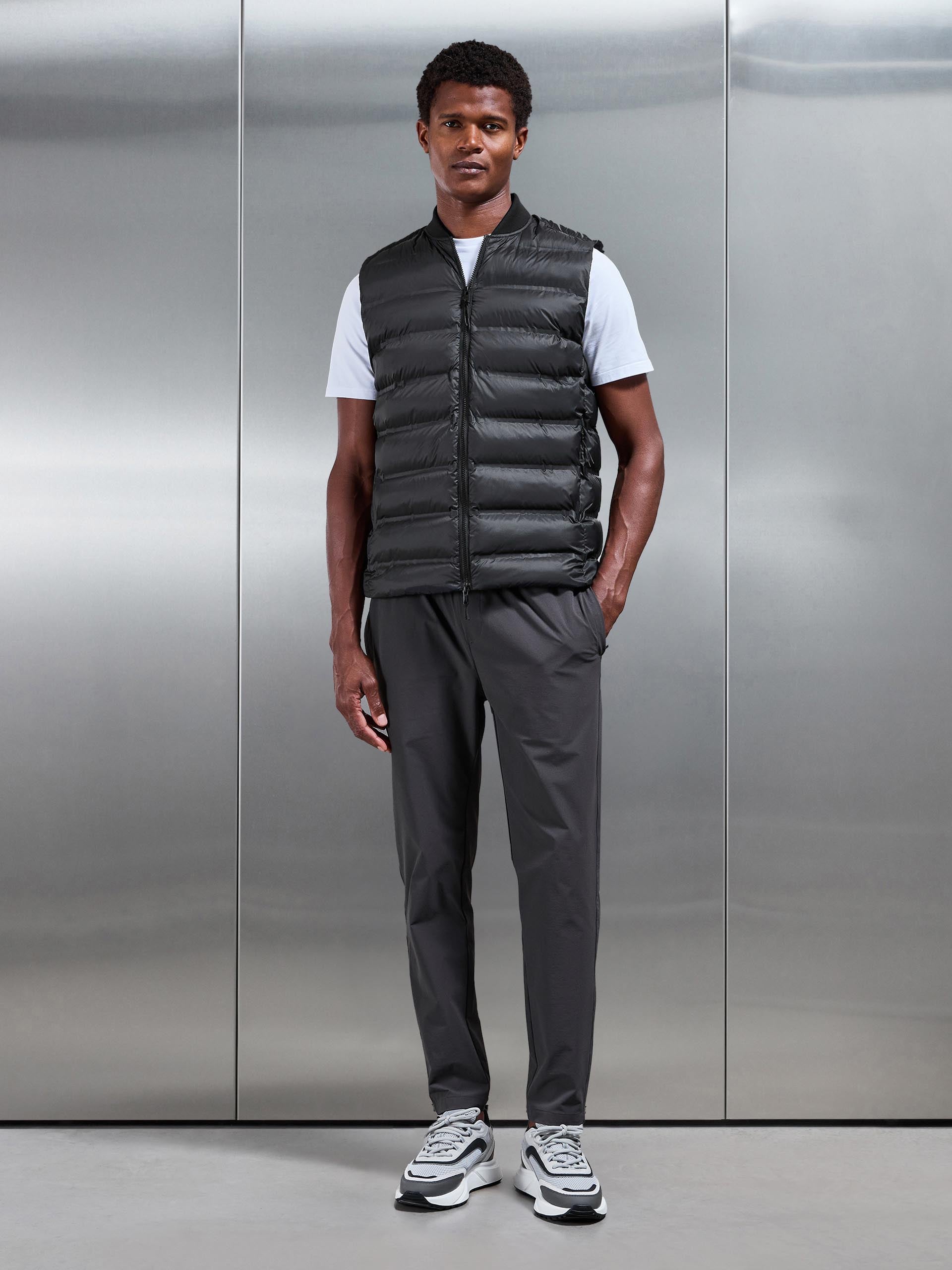 Mens Technical Bomber Gilet in Black