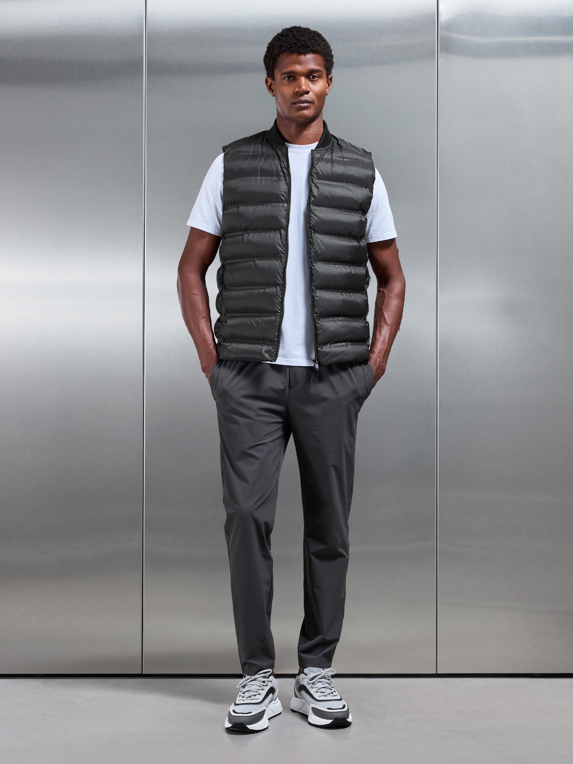 Mens Technical Bomber Gilet in Black