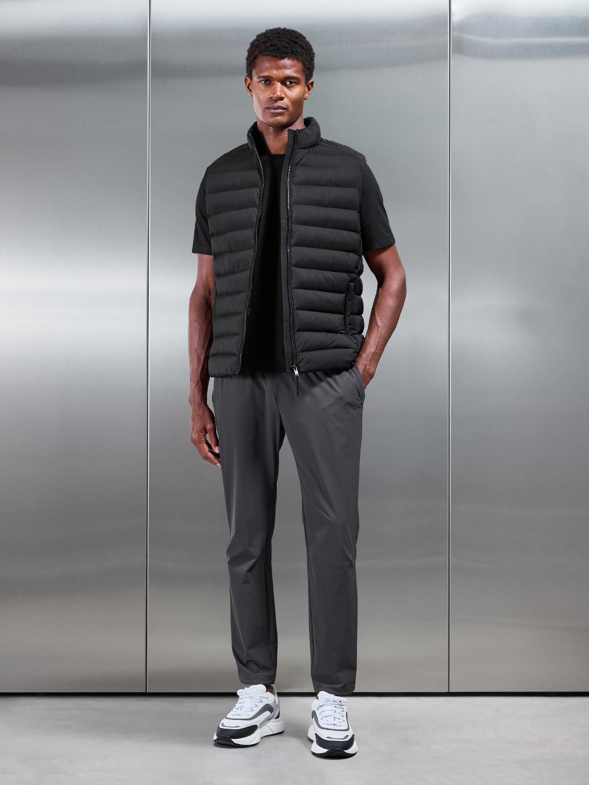 Mens Technical Puffer Gilet in Black