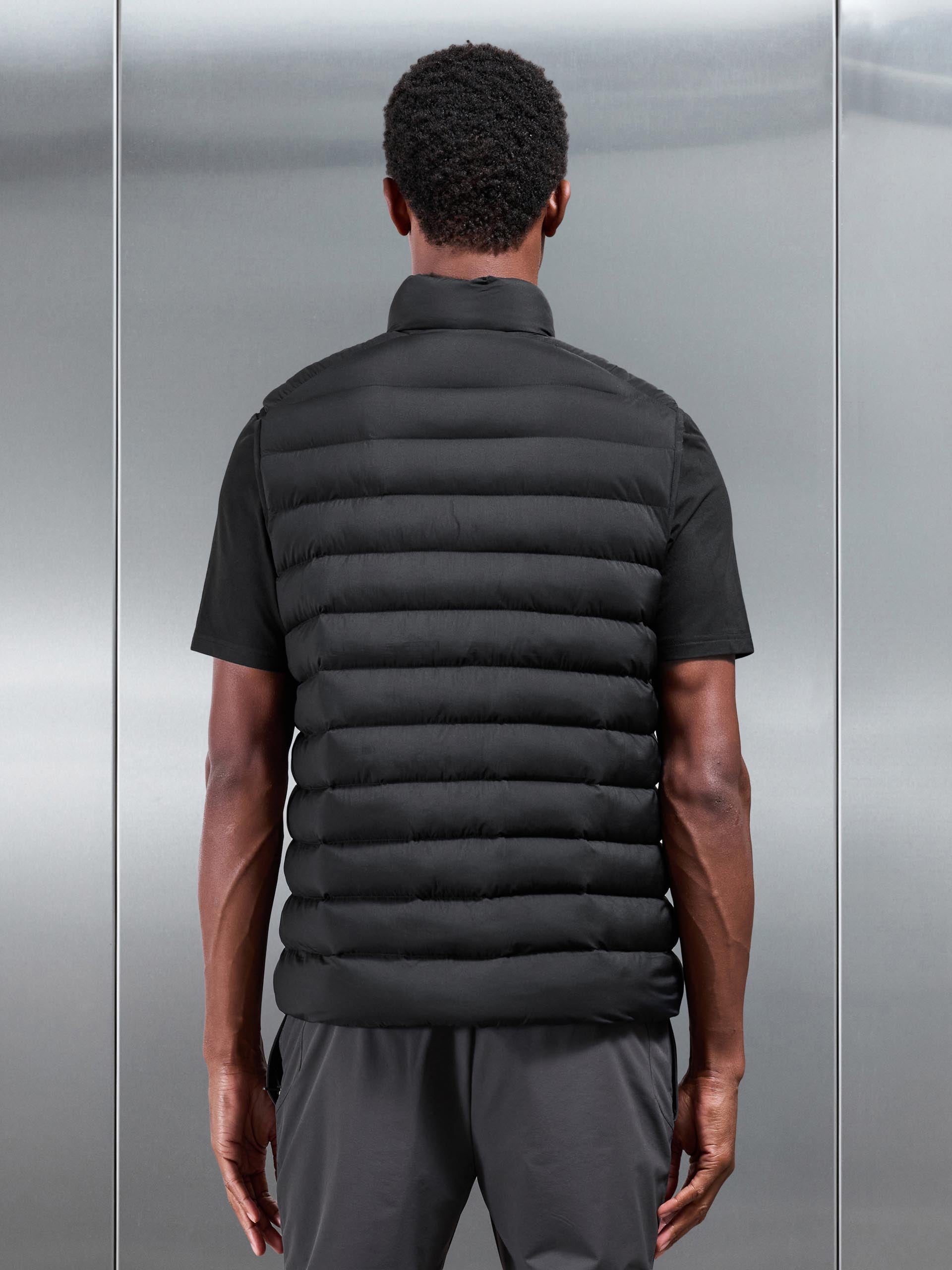 Mens Technical Puffer Gilet in Black