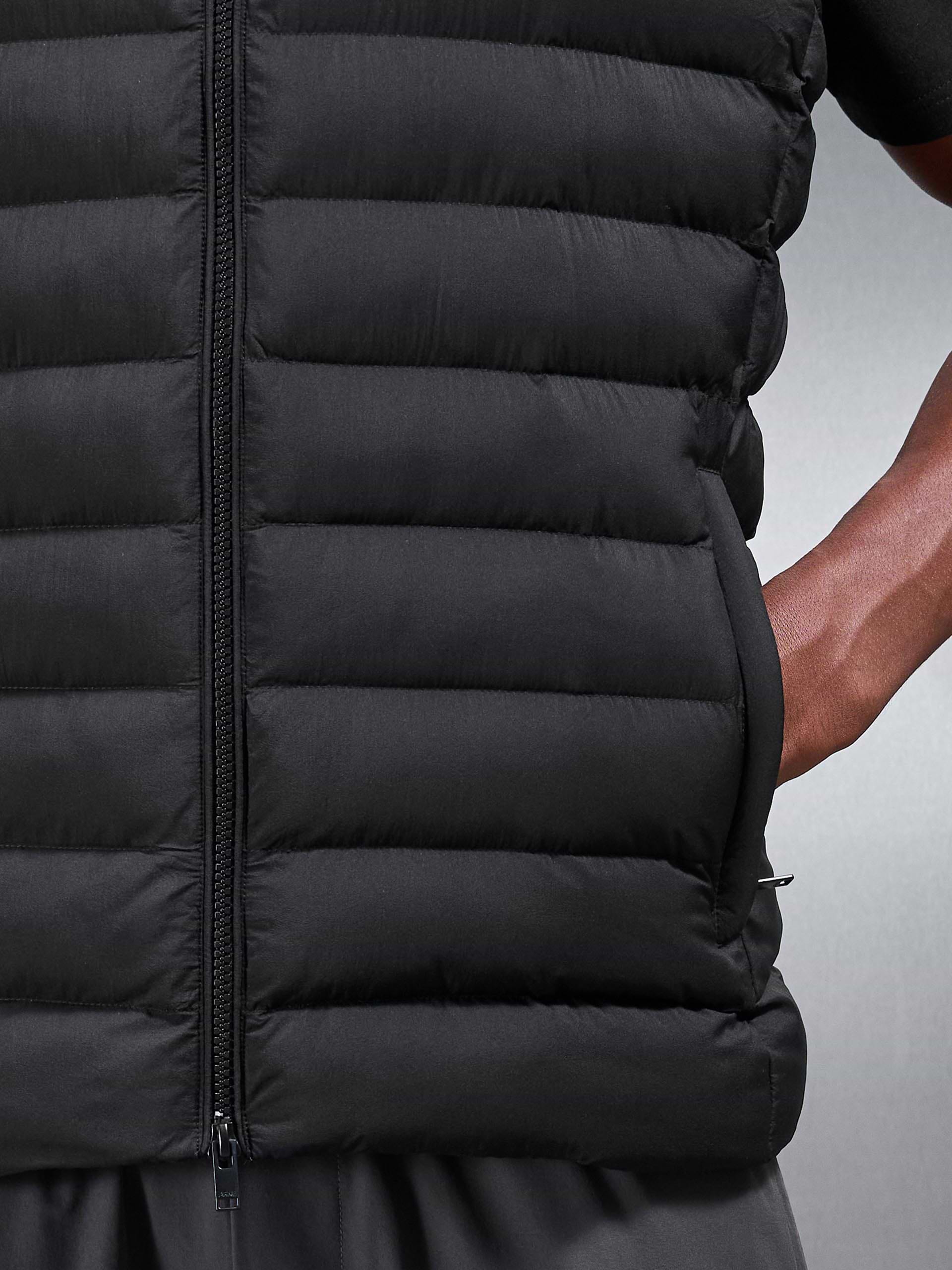 Technical Puffer Gilet in Black
